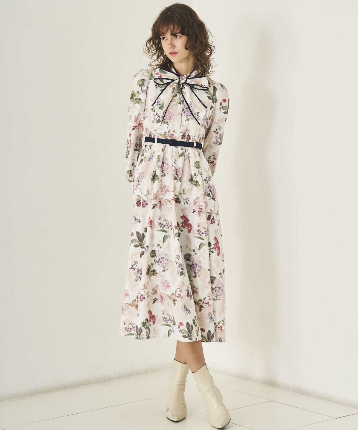 アンドクチュール「フラワーガーデンプリントワンピース」|ワンピース|