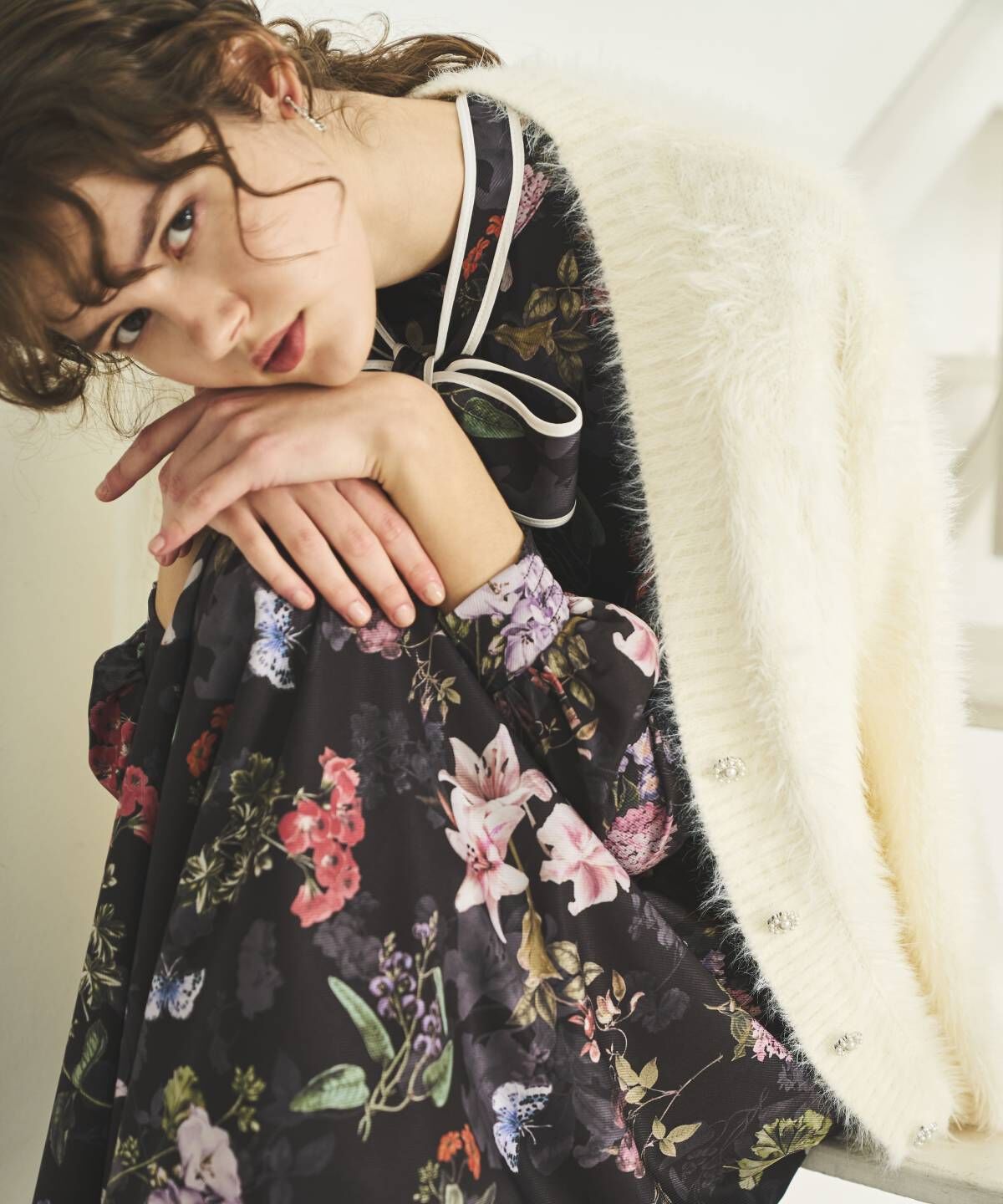 アンドクチュール「フラワーガーデンプリントワンピース」|ワンピース|