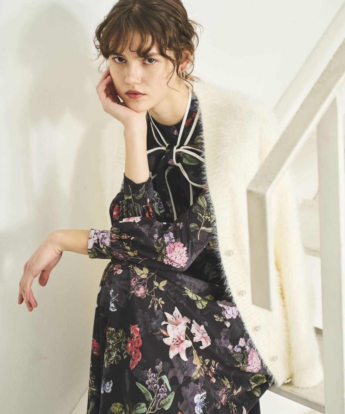 アンドクチュール「フラワーガーデンプリントワンピース」|ワンピース|