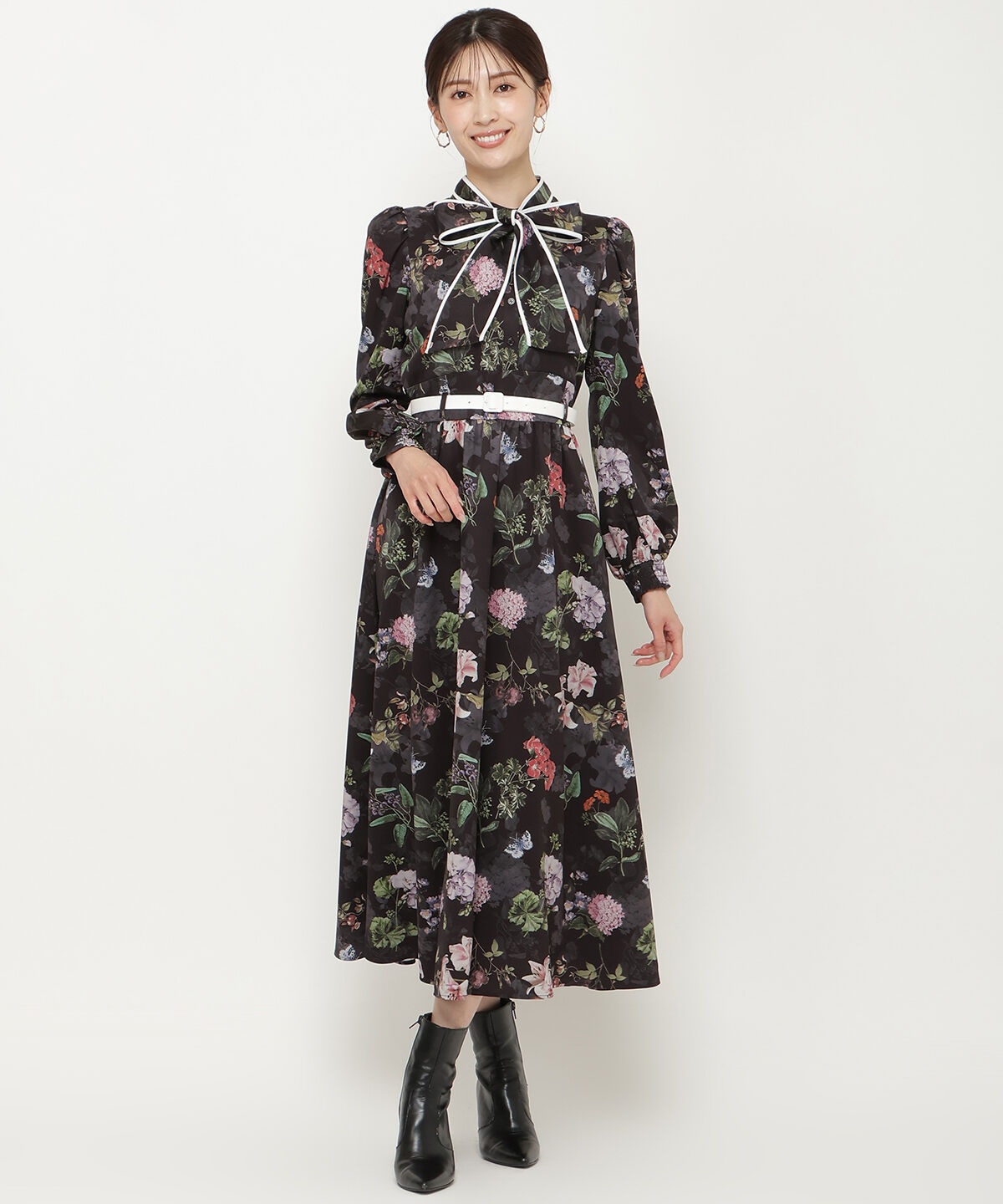 アンドクチュール「フラワーガーデンプリントワンピース」|ワンピース|