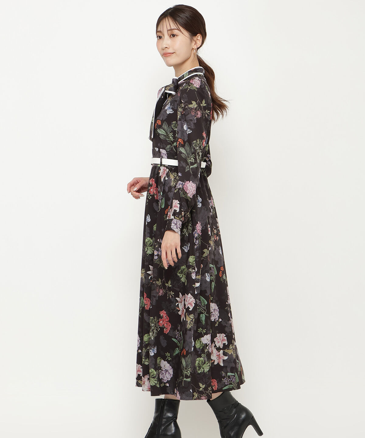 アンドクチュール「フラワーガーデンプリントワンピース」|ワンピース|