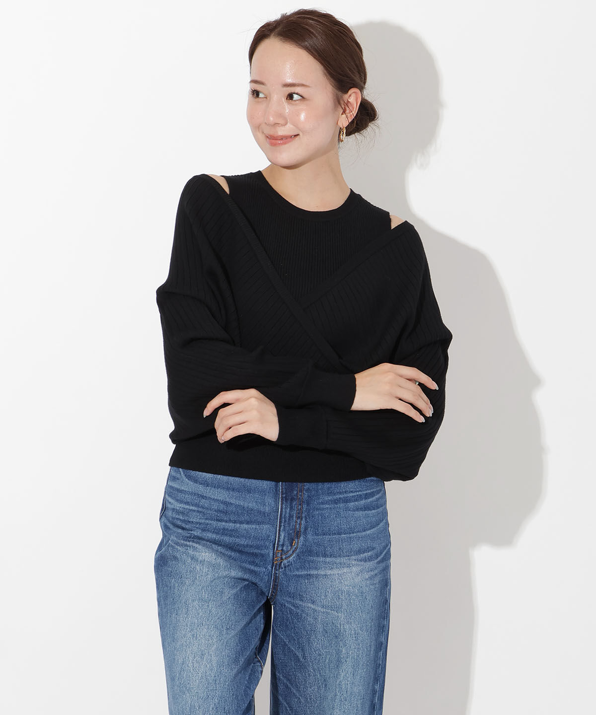 アンドクチュール「ManyWayレイヤードニットプルオーバー」|ニット・セーター|