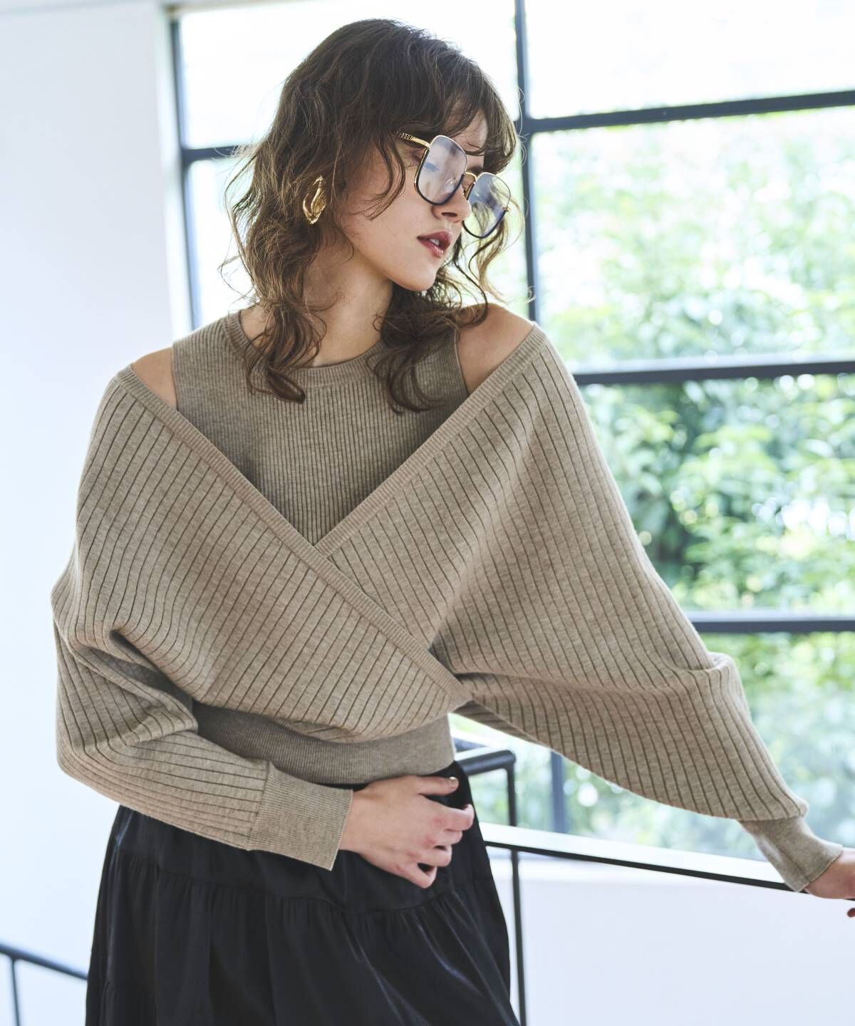 アンドクチュール「ManyWayレイヤードニットプルオーバー」|ニット・セーター|