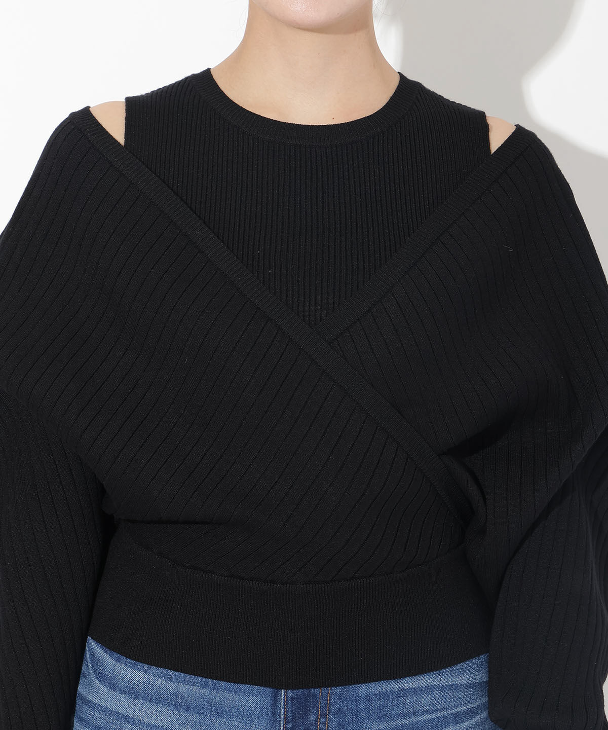 アンドクチュール「ManyWayレイヤードニットプルオーバー」|ニット・セーター|