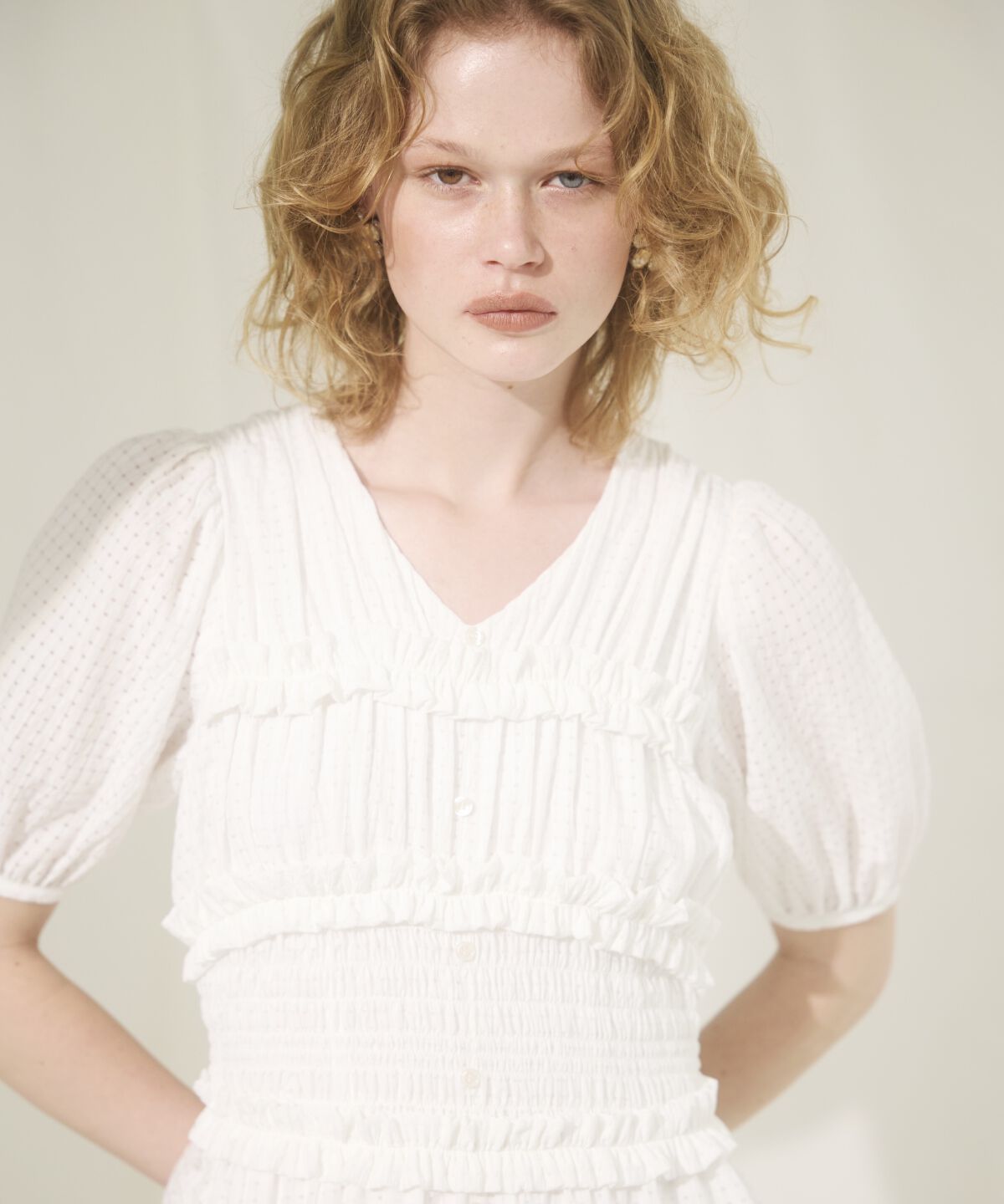 アンドクチュール「シャーリングビスチェワンピース」|ワンピース|