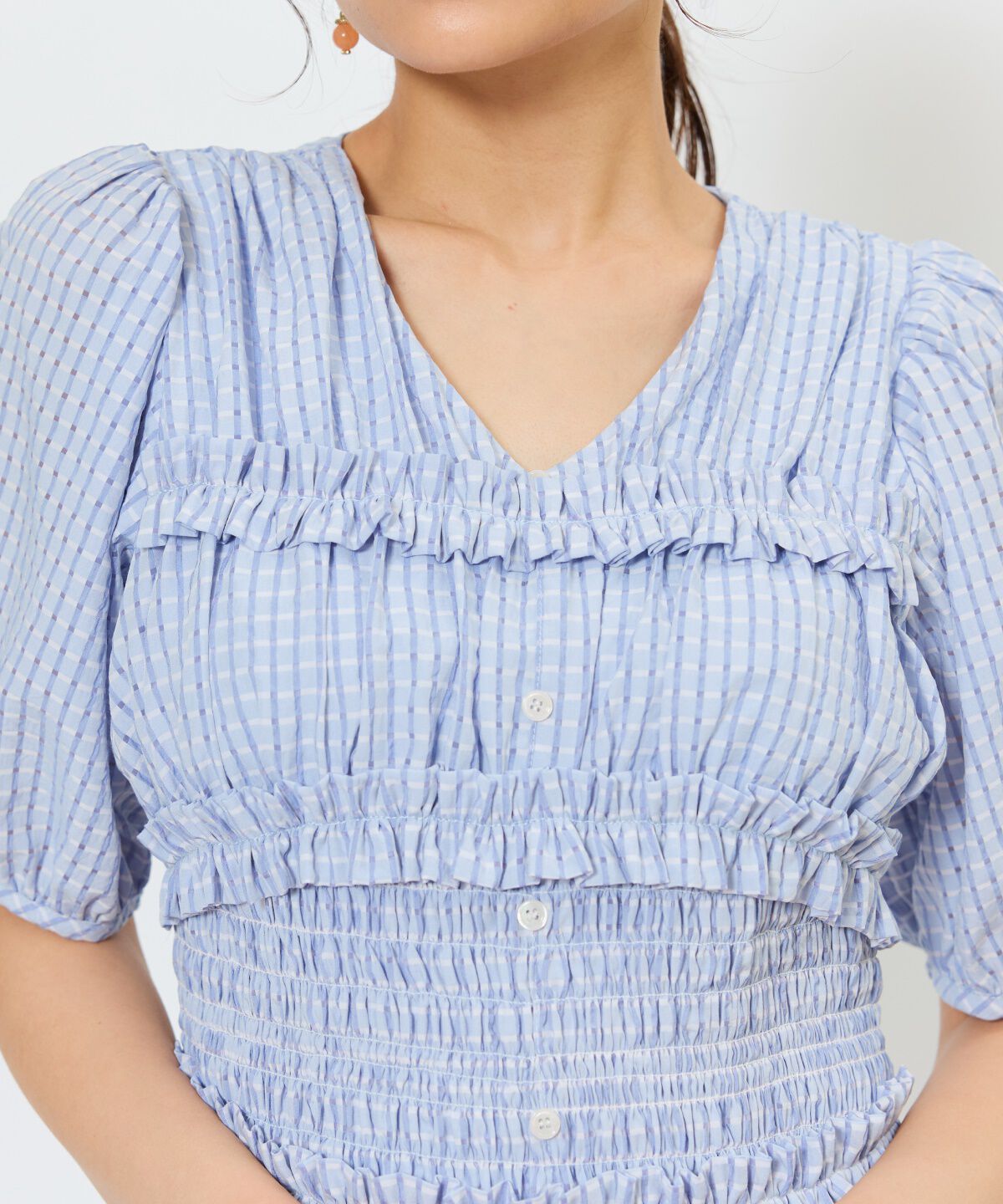 アンドクチュール「シャーリングビスチェワンピース」|ワンピース|