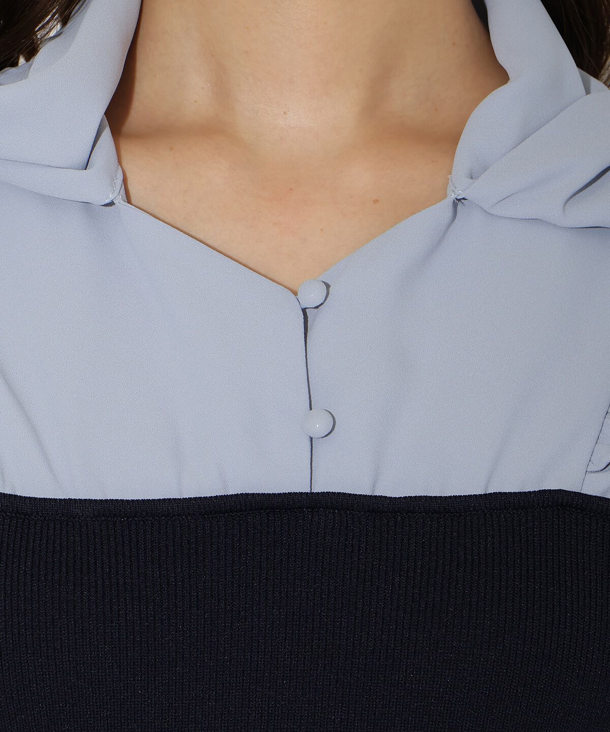 アンドクチュール「フリルショルダーボウタイドッキングワンピース」|ワンピース|