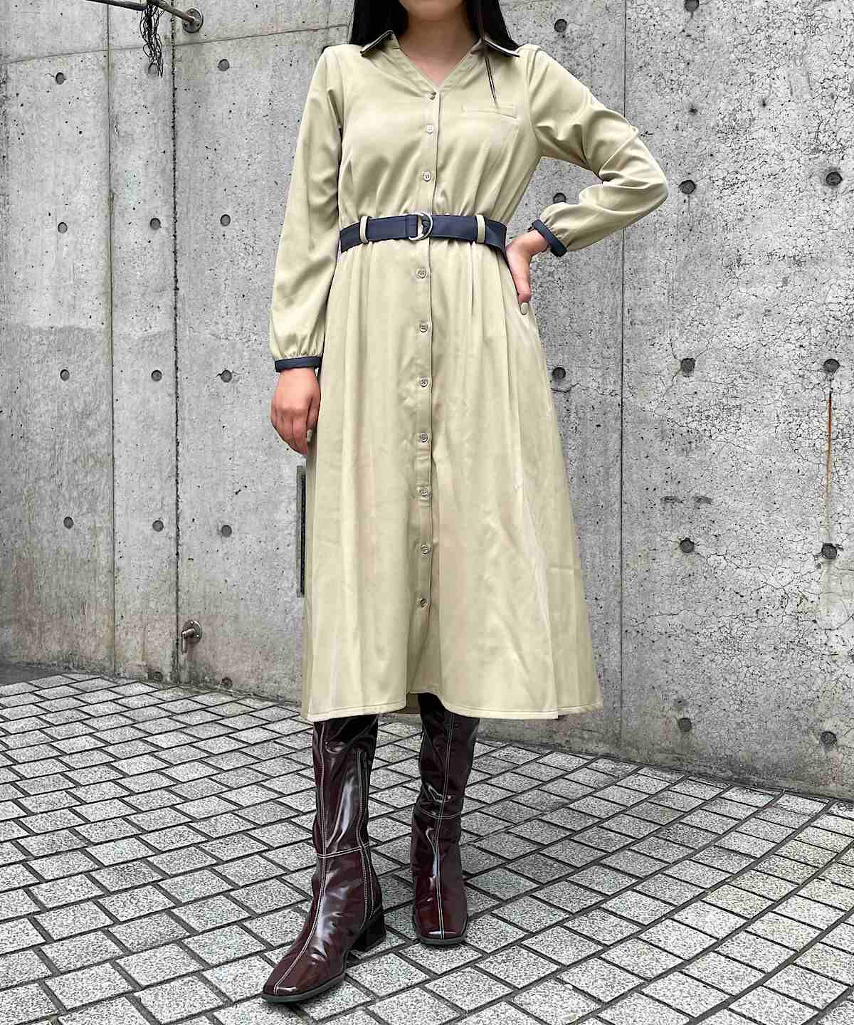 REDYAZEL「パイピングシャツワンピース」|ワンピース|