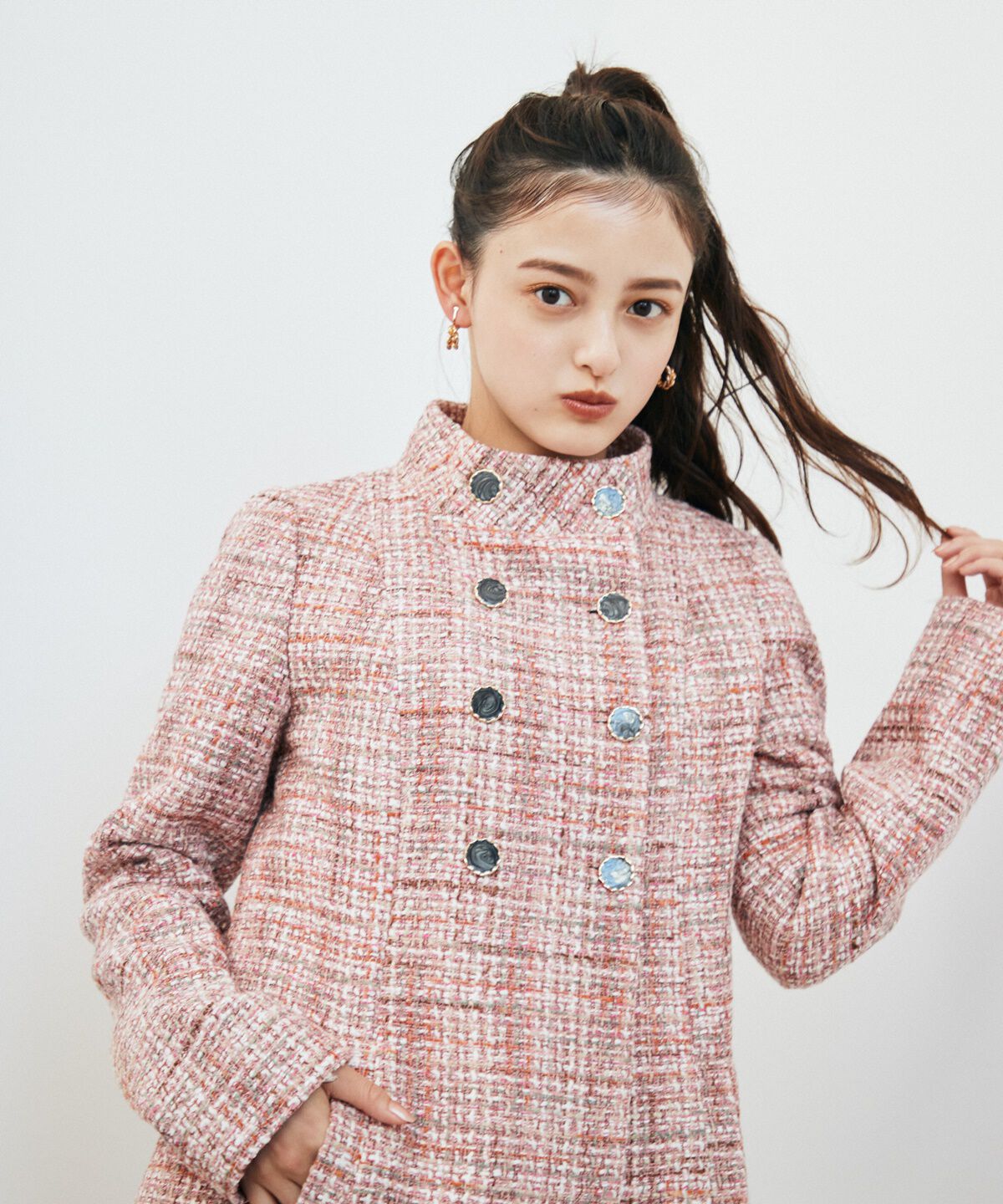 REDYAZEL「ファンシーツイードダブルボタンコート」|その他|