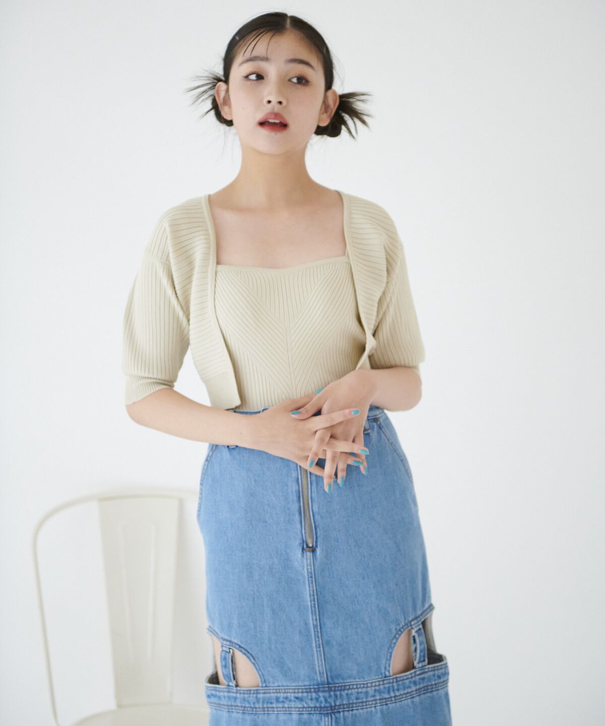 REDYAZEL「ニットキャミ&times;ボレロアンサンブル」|カーディガン|