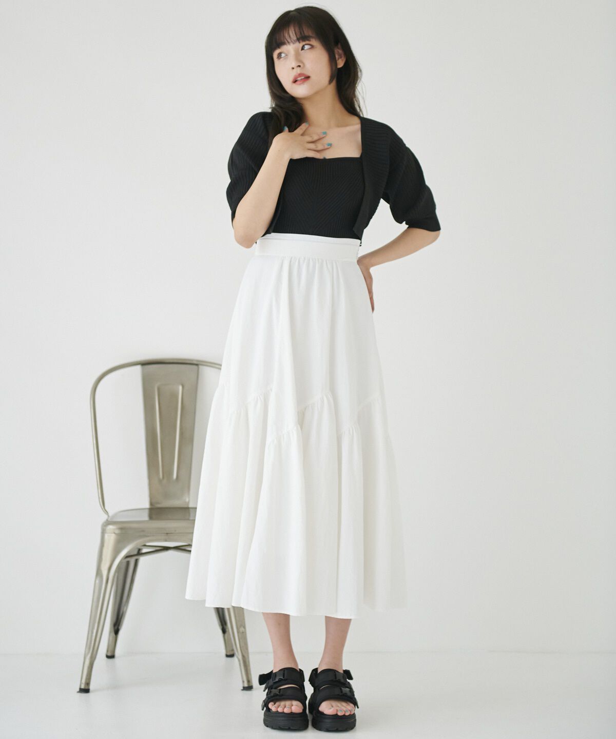 REDYAZEL「ニットキャミ&times;ボレロアンサンブル」|カーディガン|