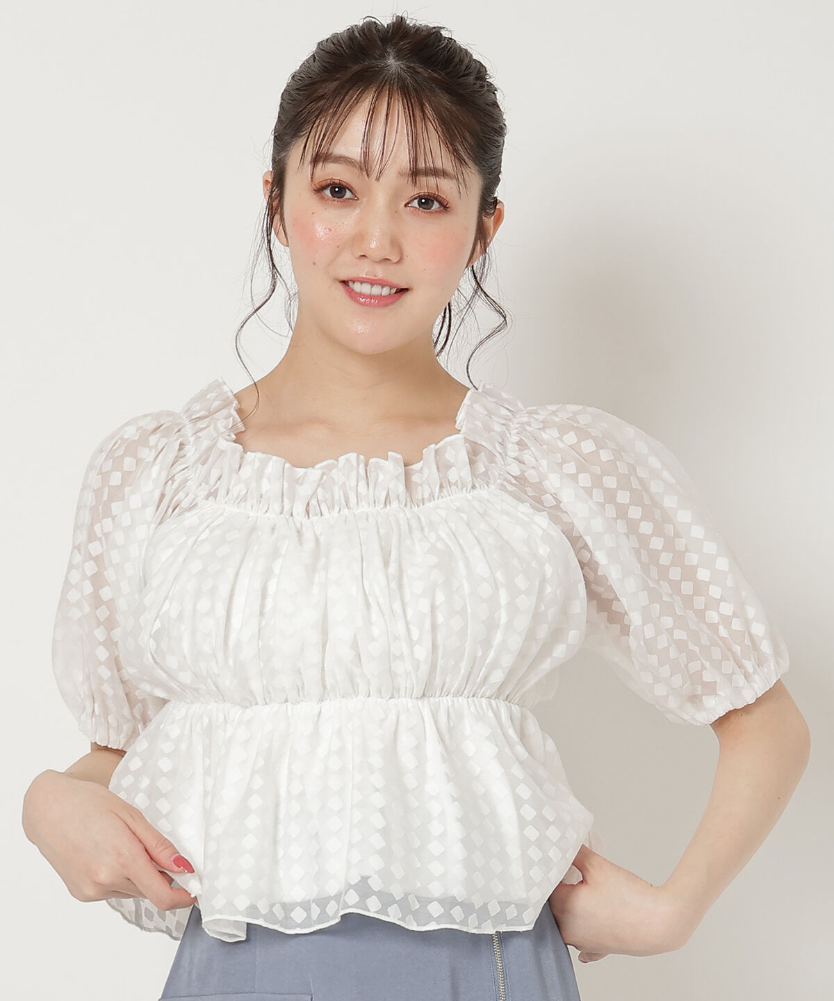 REDYAZEL「シアーギャザートップス」|シャツ・ブラウス|