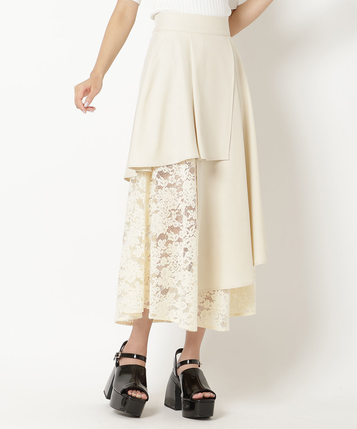 REDYAZEL「レースドッキングスカート」|フレア|