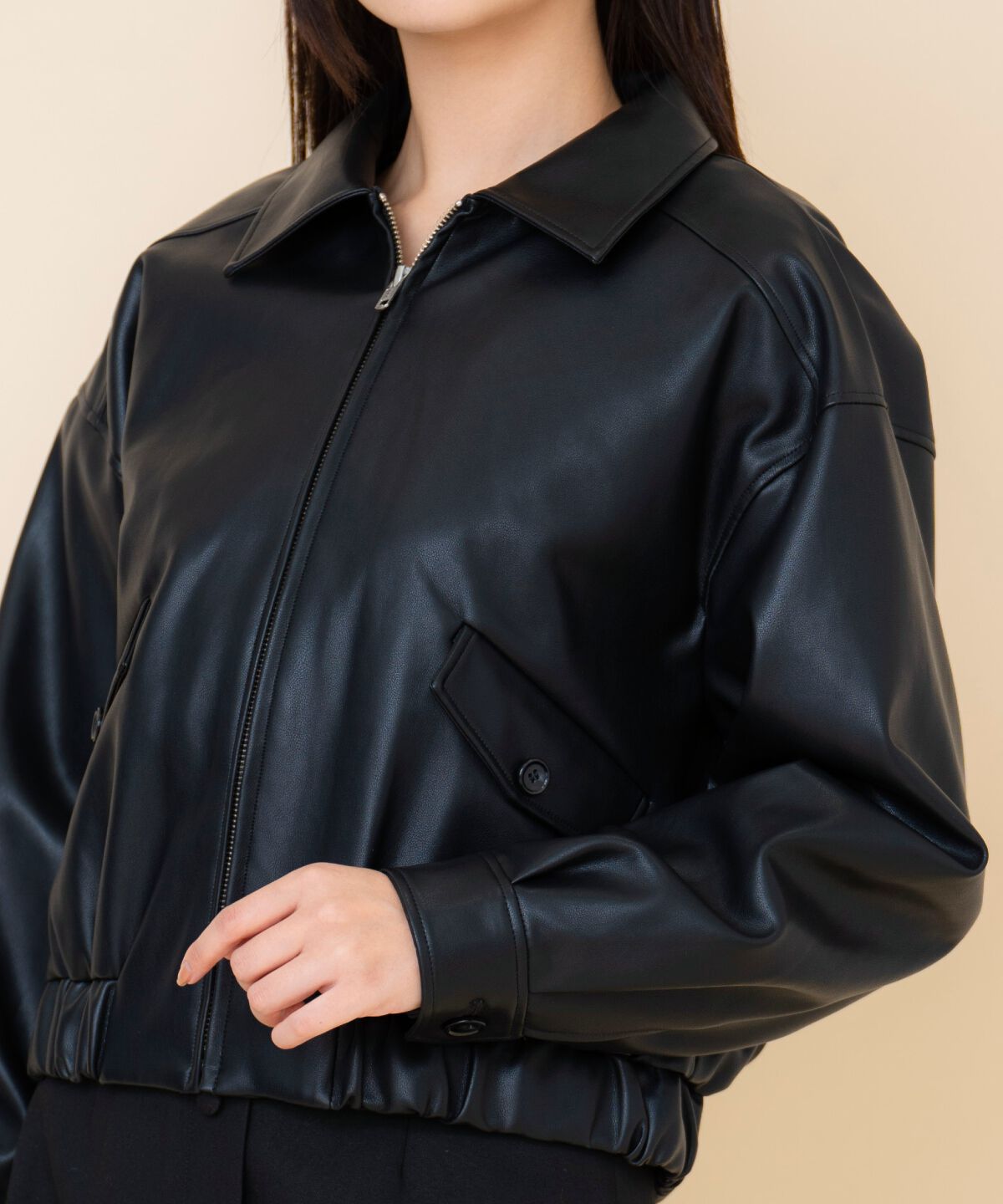REDYAZEL「フェイクレザーブルゾン」|ブルゾン・スタジャン|