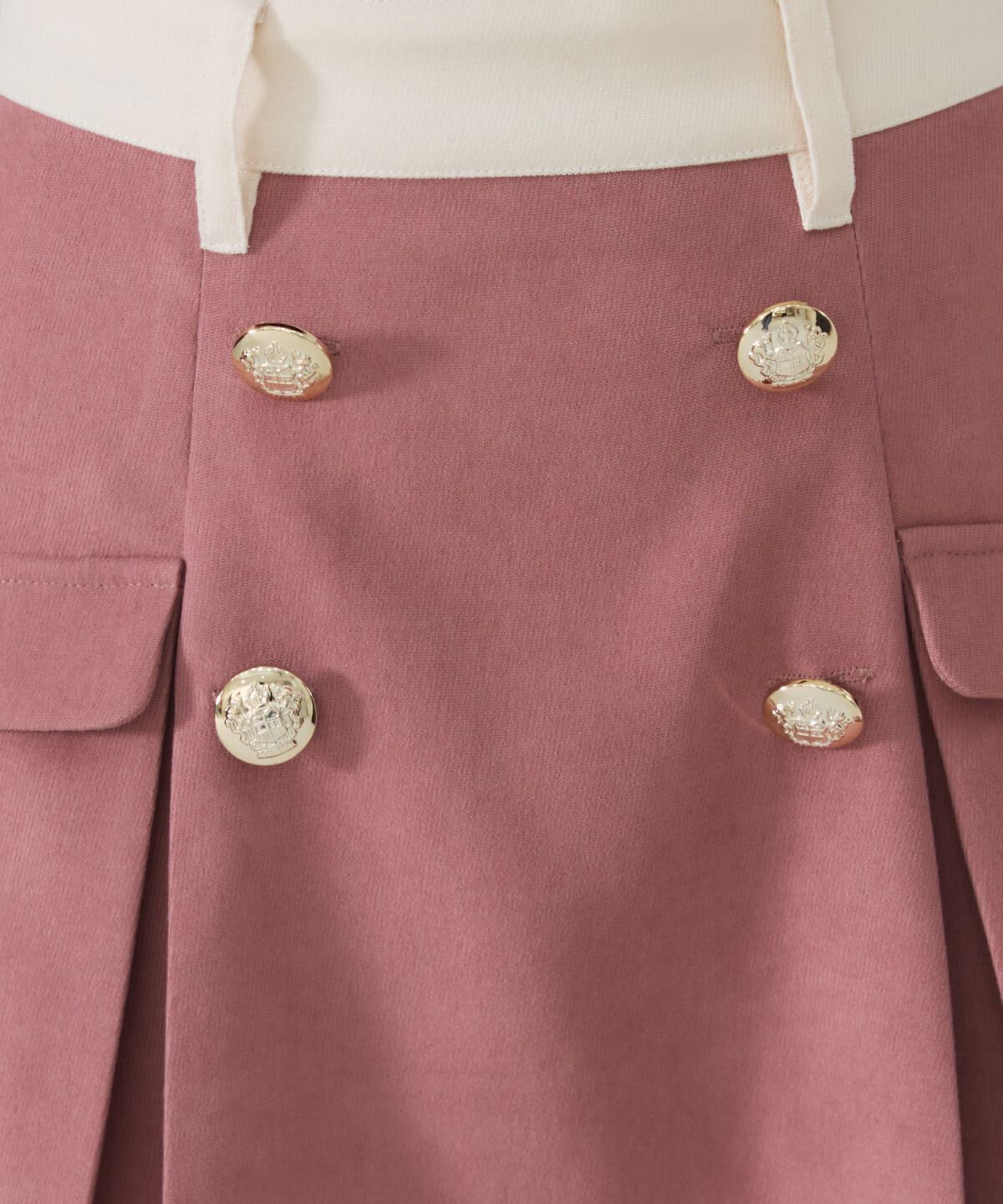 REDYAZEL「ダブルボタンバイカラーミニスカート」|フレア|