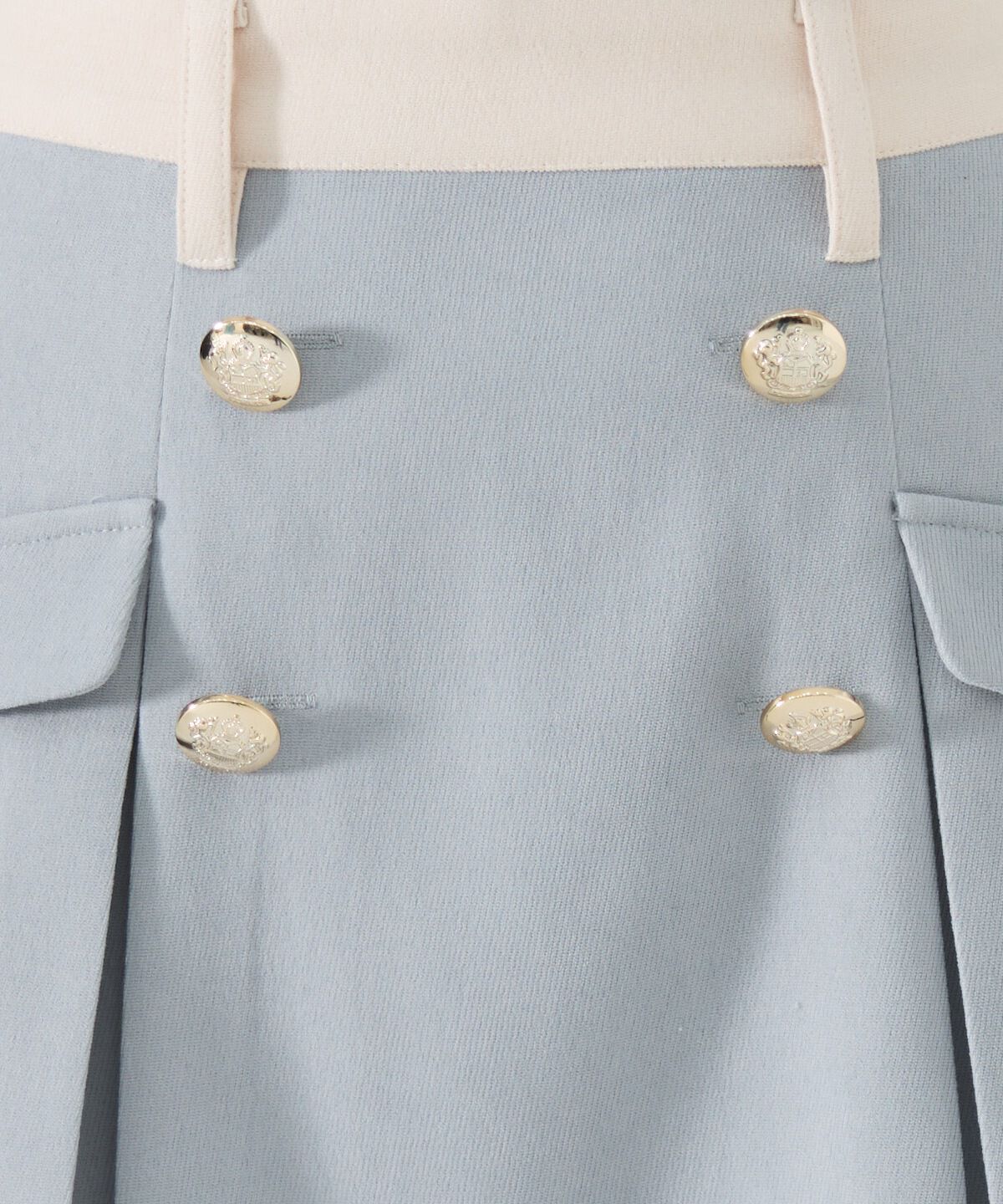 REDYAZEL「ダブルボタンバイカラーミニスカート」|フレア|