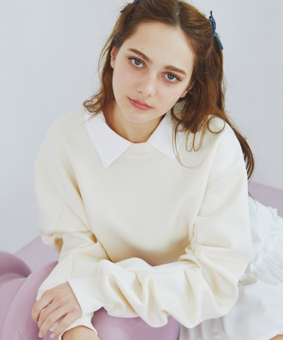 REDYAZEL「襟つきタックスリーブトップス」|Tシャツ・カットソー|オフ