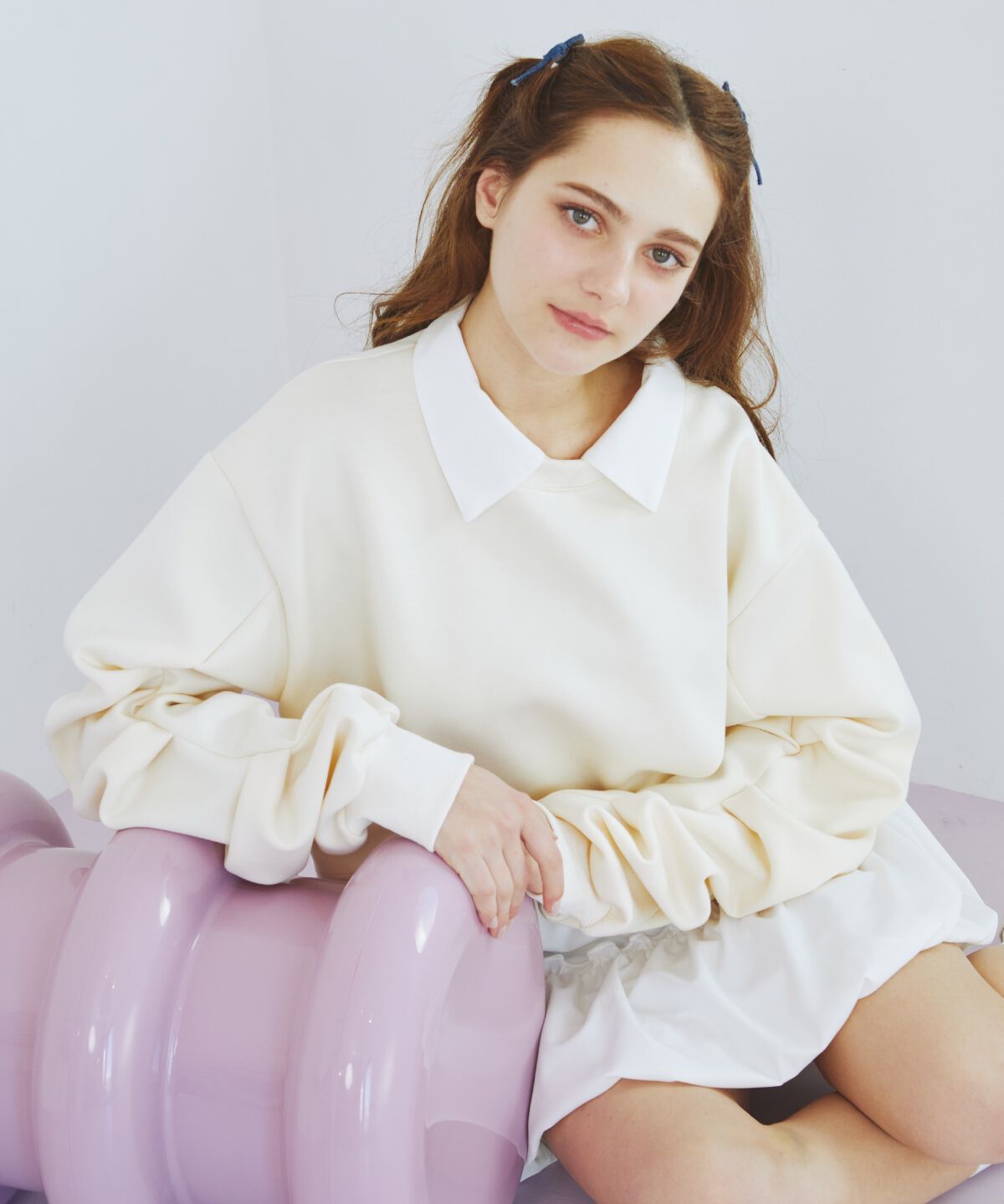 REDYAZEL「襟つきタックスリーブトップス」|Tシャツ・カットソー|