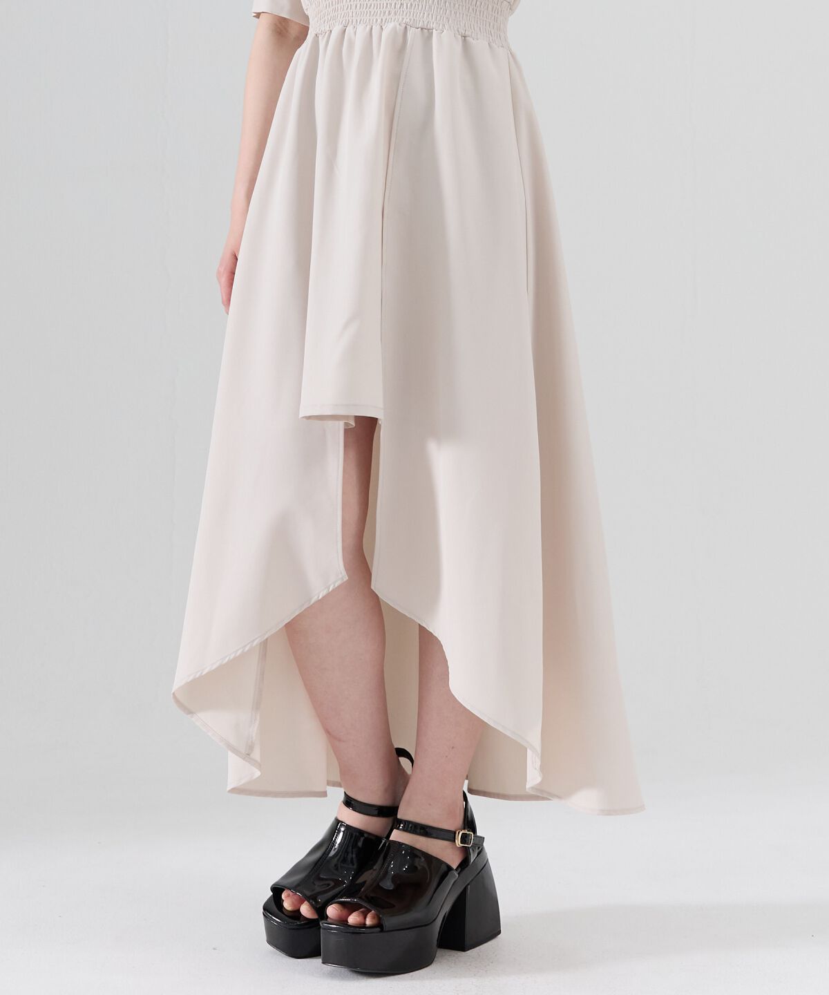 REDYAZEL「ウエストシャーリングシャツワンピース」|ワンピース|