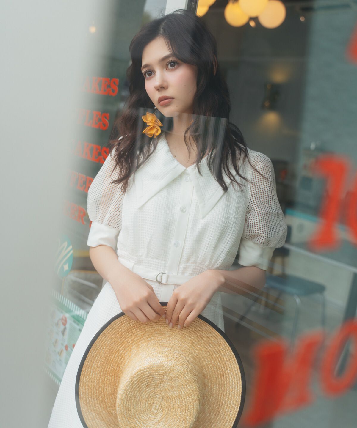 REDYAZEL「ビッグカラースクエアレースワンピース」|ワンピース|