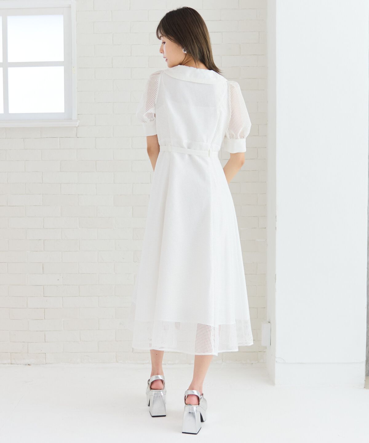 REDYAZEL「ビッグカラースクエアレースワンピース」|ワンピース|