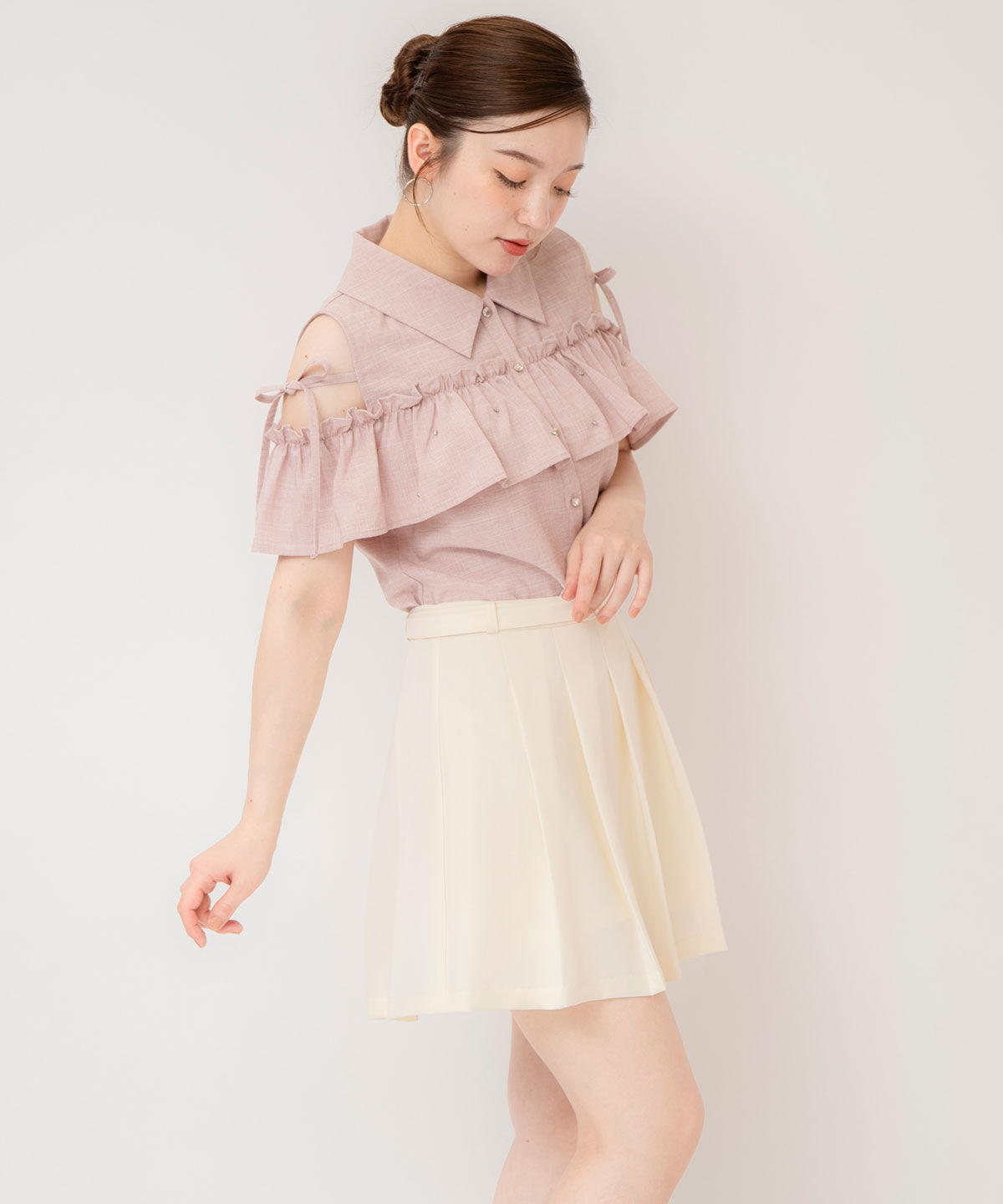 REDYAZEL「プリーツスカートルックショートパンツ」|キュロット|