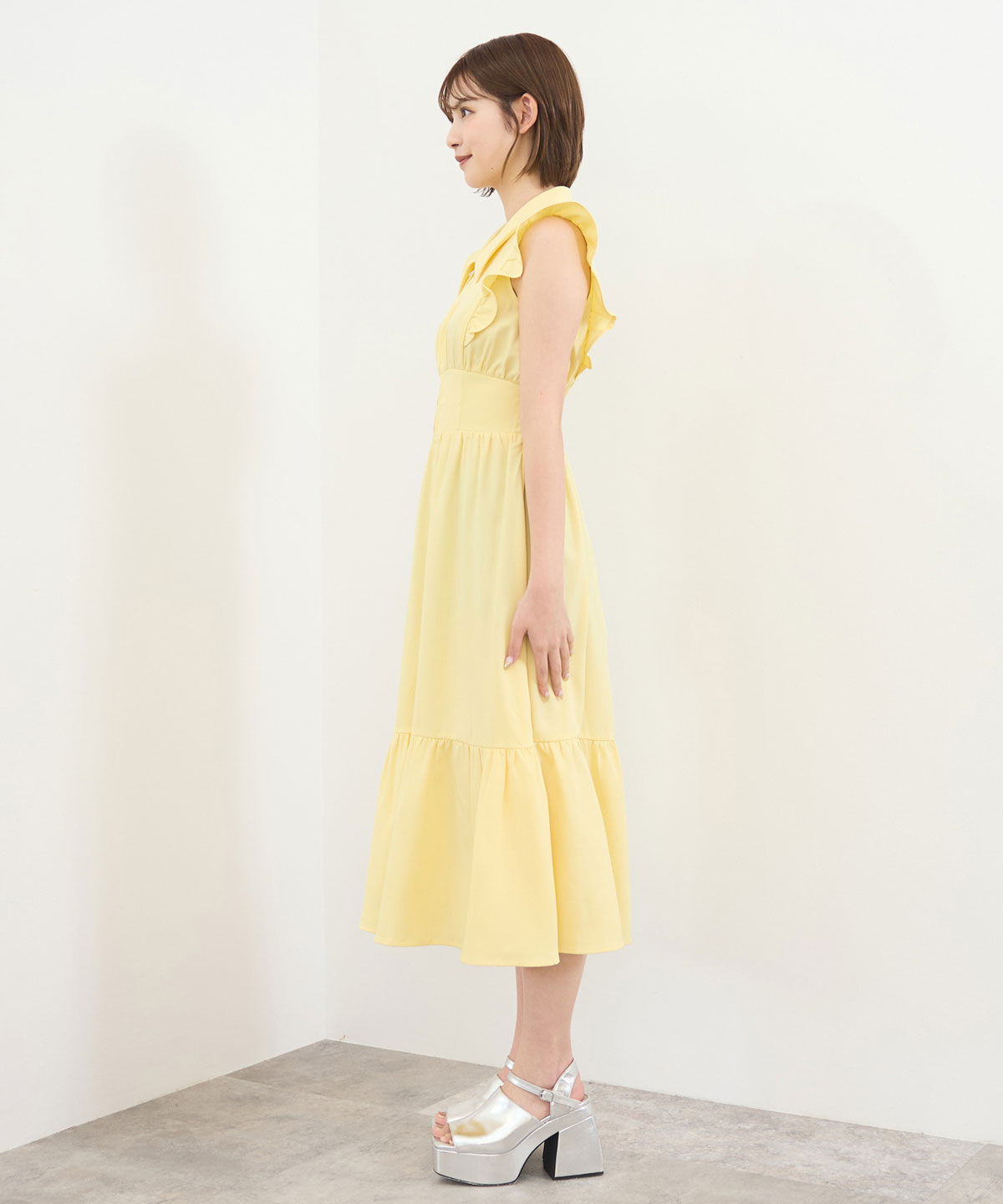 REDYAZEL「フロントZIPティアードワンピース」|ワンピース|