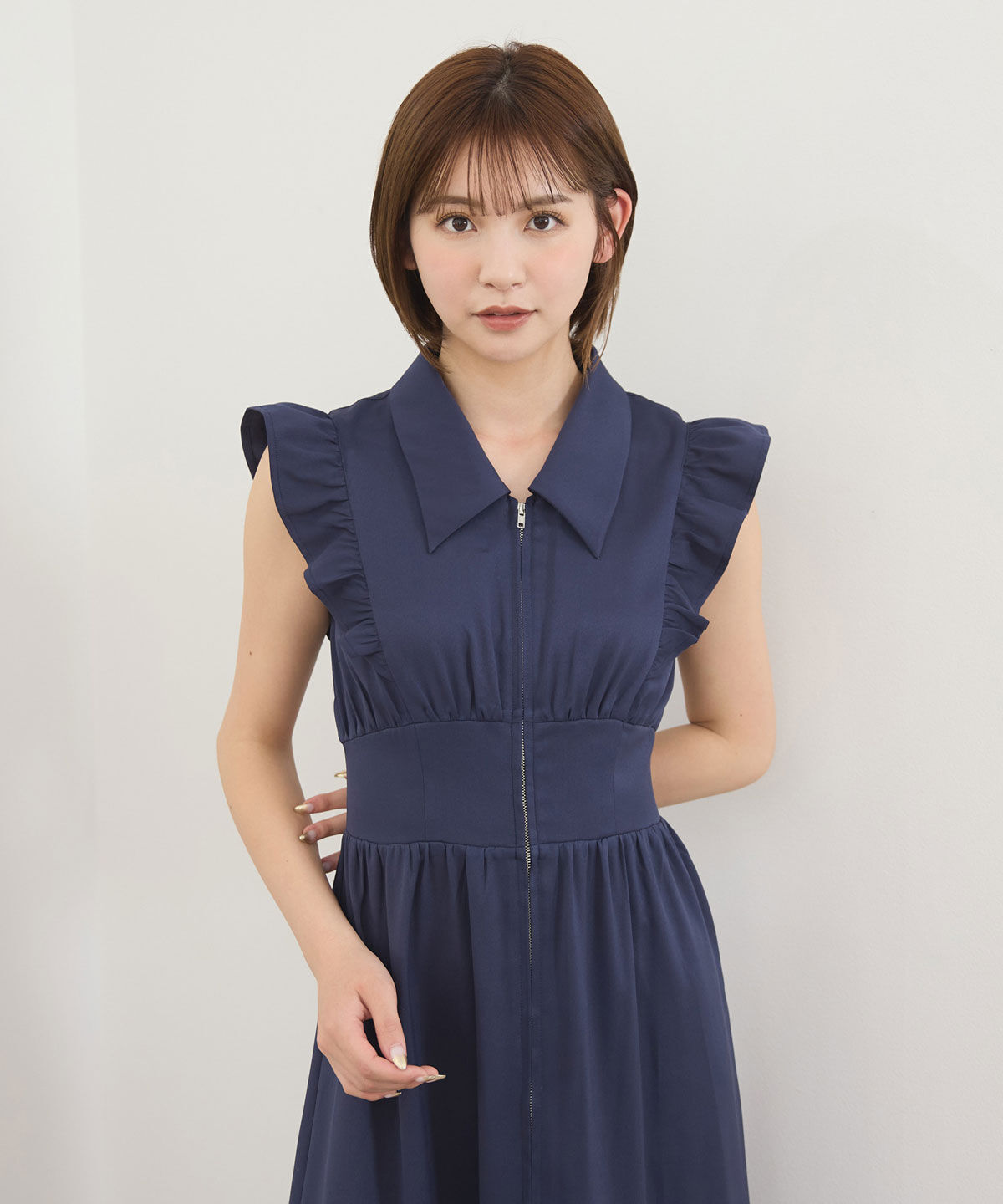 REDYAZEL「フロントZIPティアードワンピース」|ワンピース|