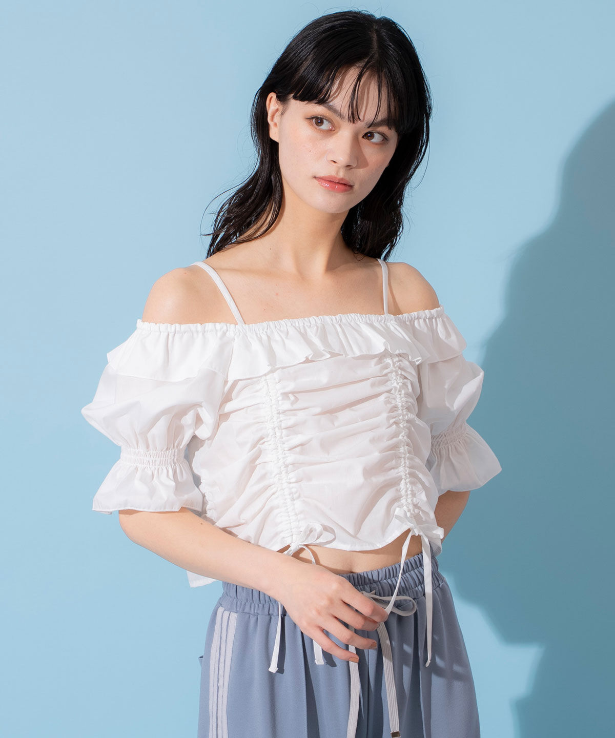 REDYAZEL「ドロストフリルオフショルブラウス」|シャツ・ブラウス|
