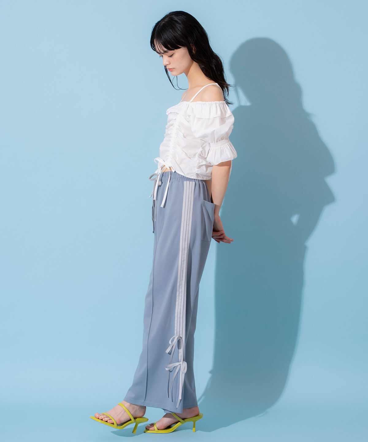 REDYAZEL「ドロストフリルオフショルブラウス」|シャツ・ブラウス|