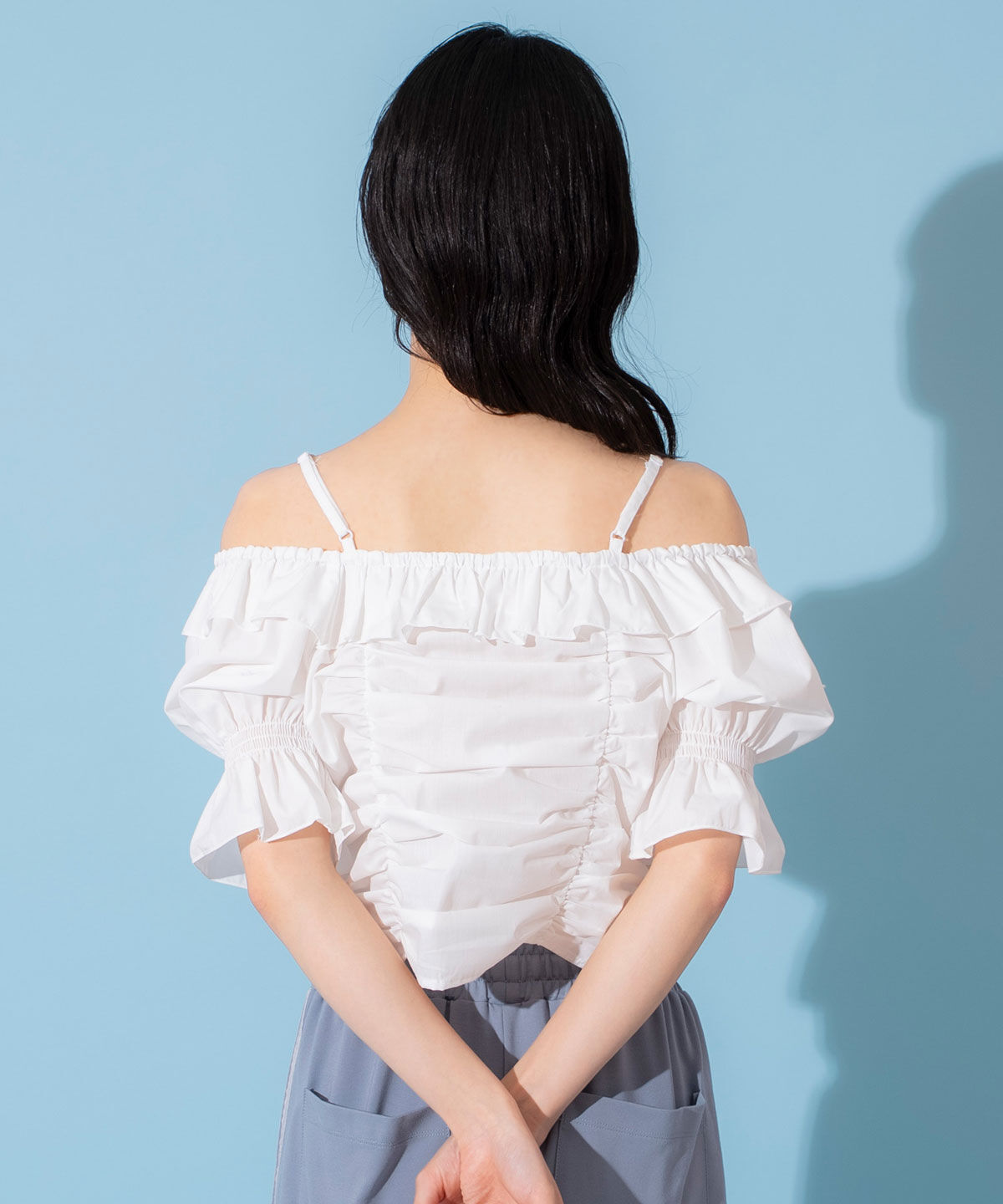 REDYAZEL「ドロストフリルオフショルブラウス」|シャツ・ブラウス|