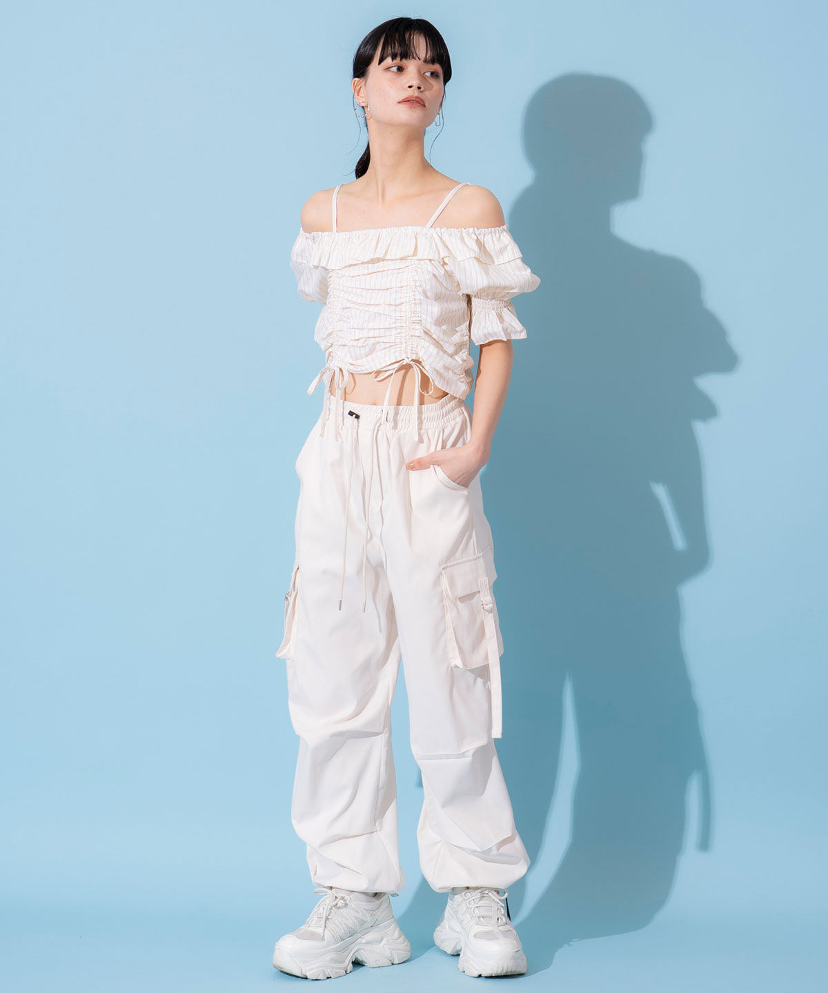 REDYAZEL「ドロストフリルオフショルブラウス」|シャツ・ブラウス|