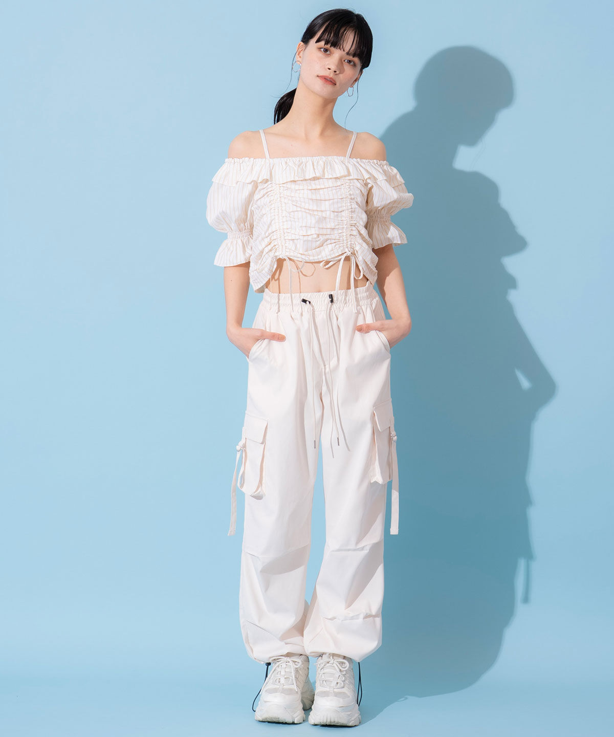 REDYAZEL「ドロストフリルオフショルブラウス」|シャツ・ブラウス|