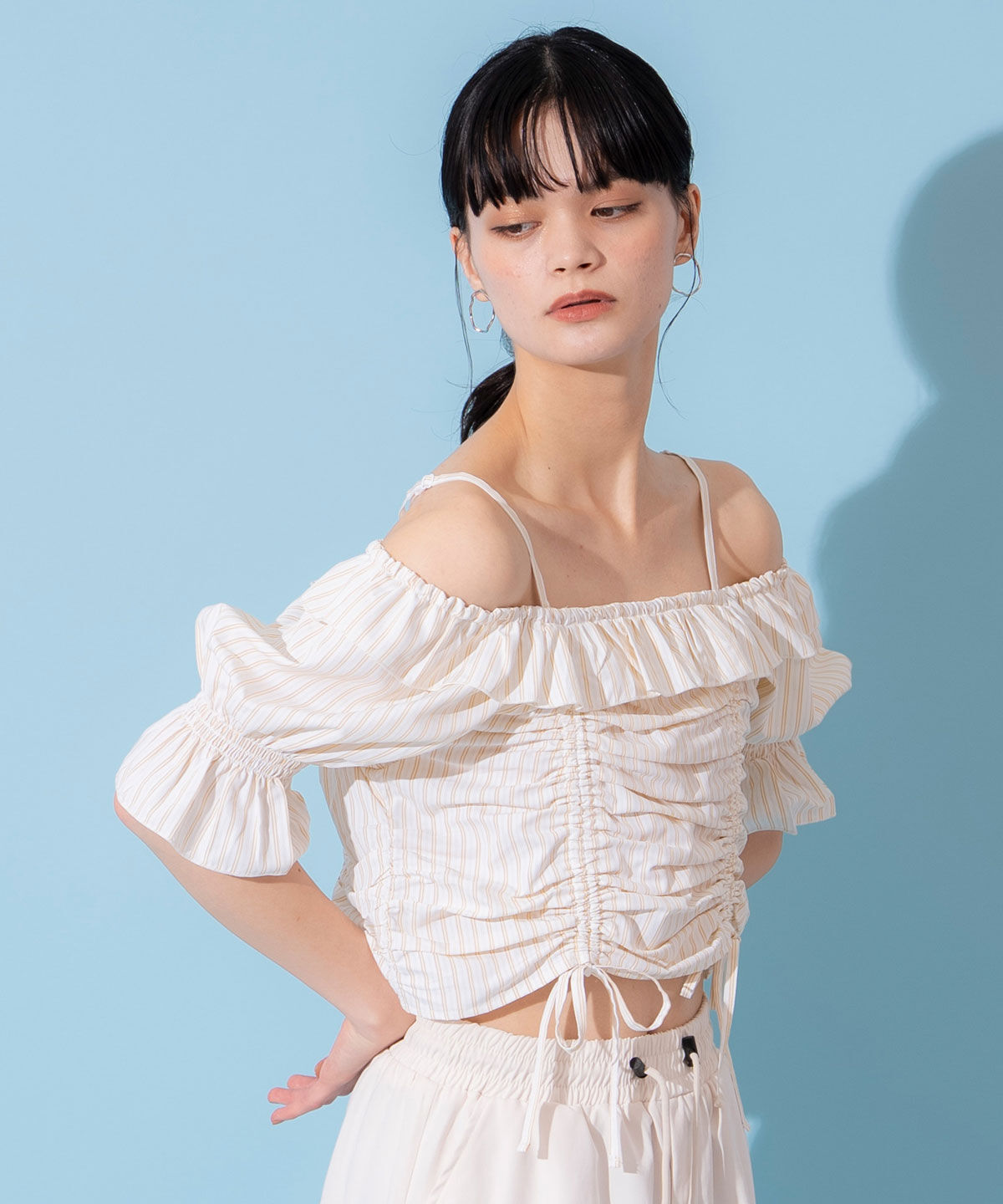 REDYAZEL「ドロストフリルオフショルブラウス」|シャツ・ブラウス|
