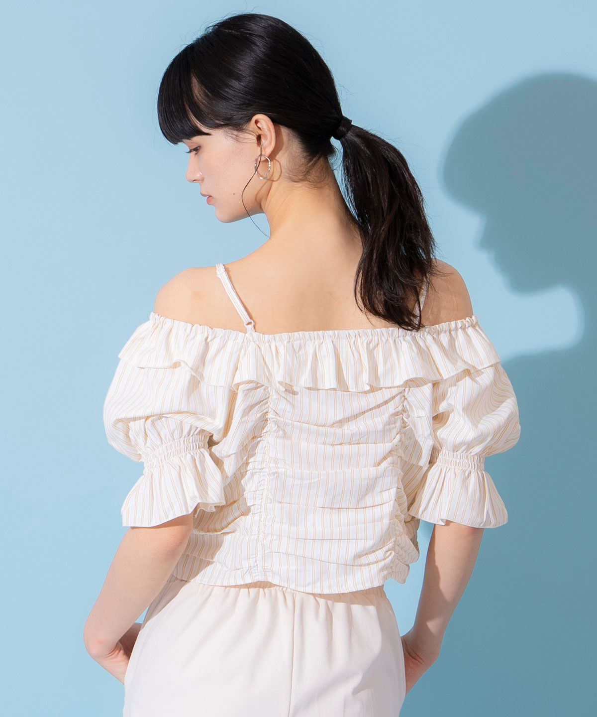 REDYAZEL「ドロストフリルオフショルブラウス」|シャツ・ブラウス|