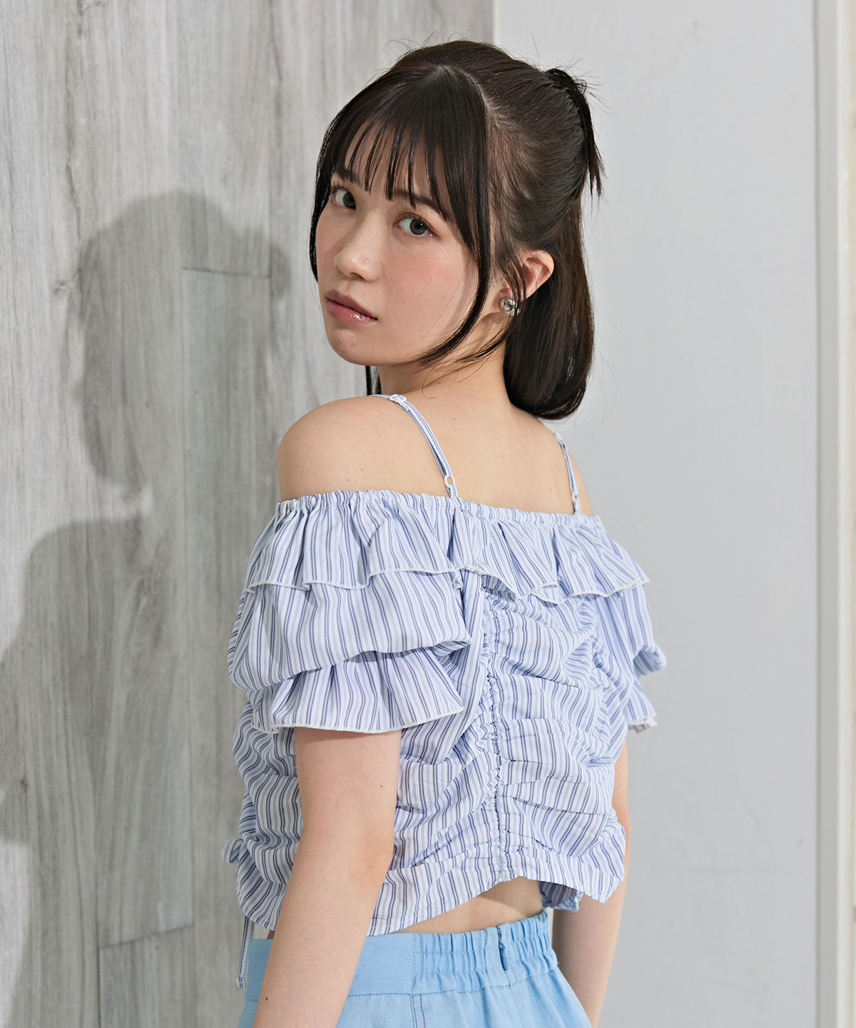 REDYAZEL「ドロストフリルオフショルブラウス」|シャツ・ブラウス|
