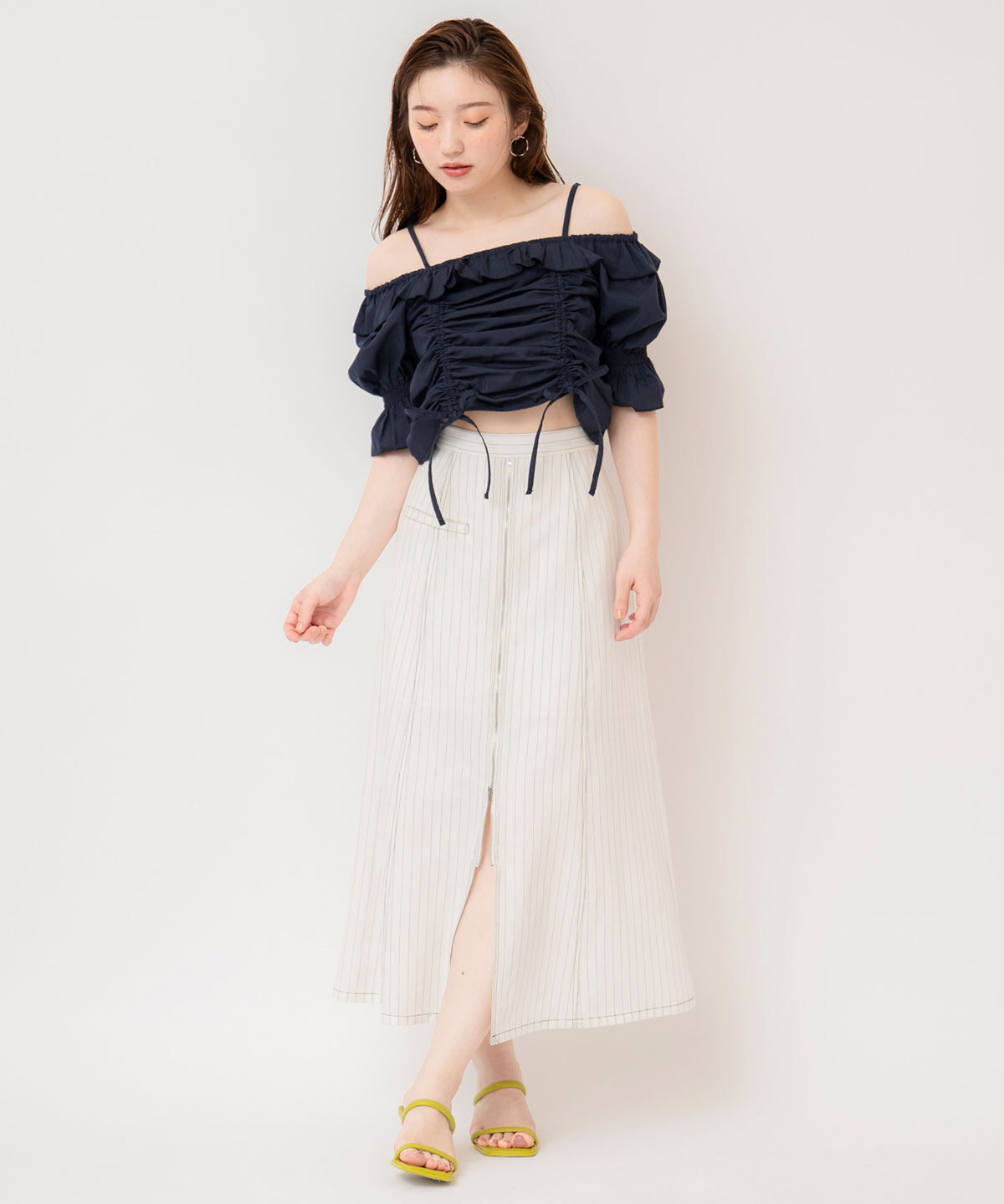 REDYAZEL「ドロストフリルオフショルブラウス」|シャツ・ブラウス|