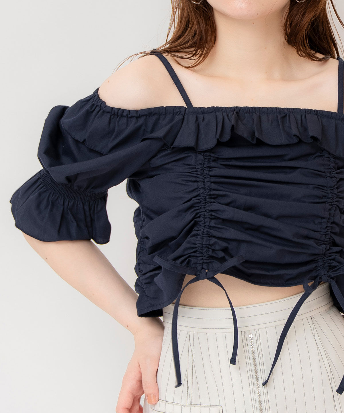 REDYAZEL「ドロストフリルオフショルブラウス」|シャツ・ブラウス|