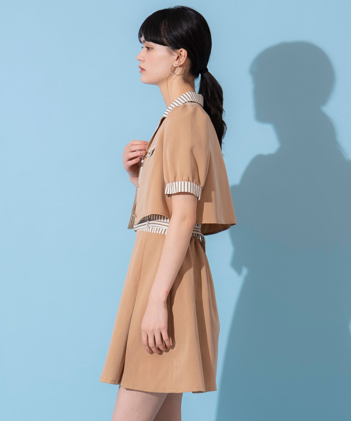 REDYAZEL「ストライプアクセントショートジャケット&times;ワンピース」|ワンピース|