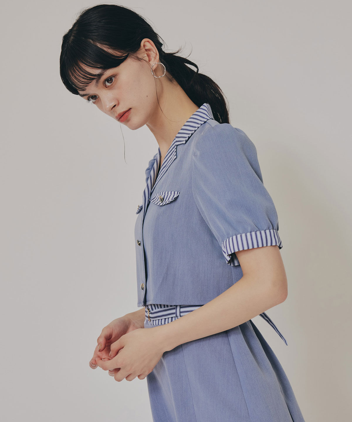 REDYAZEL「ストライプアクセントショートジャケット&times;ワンピース」|ワンピース|