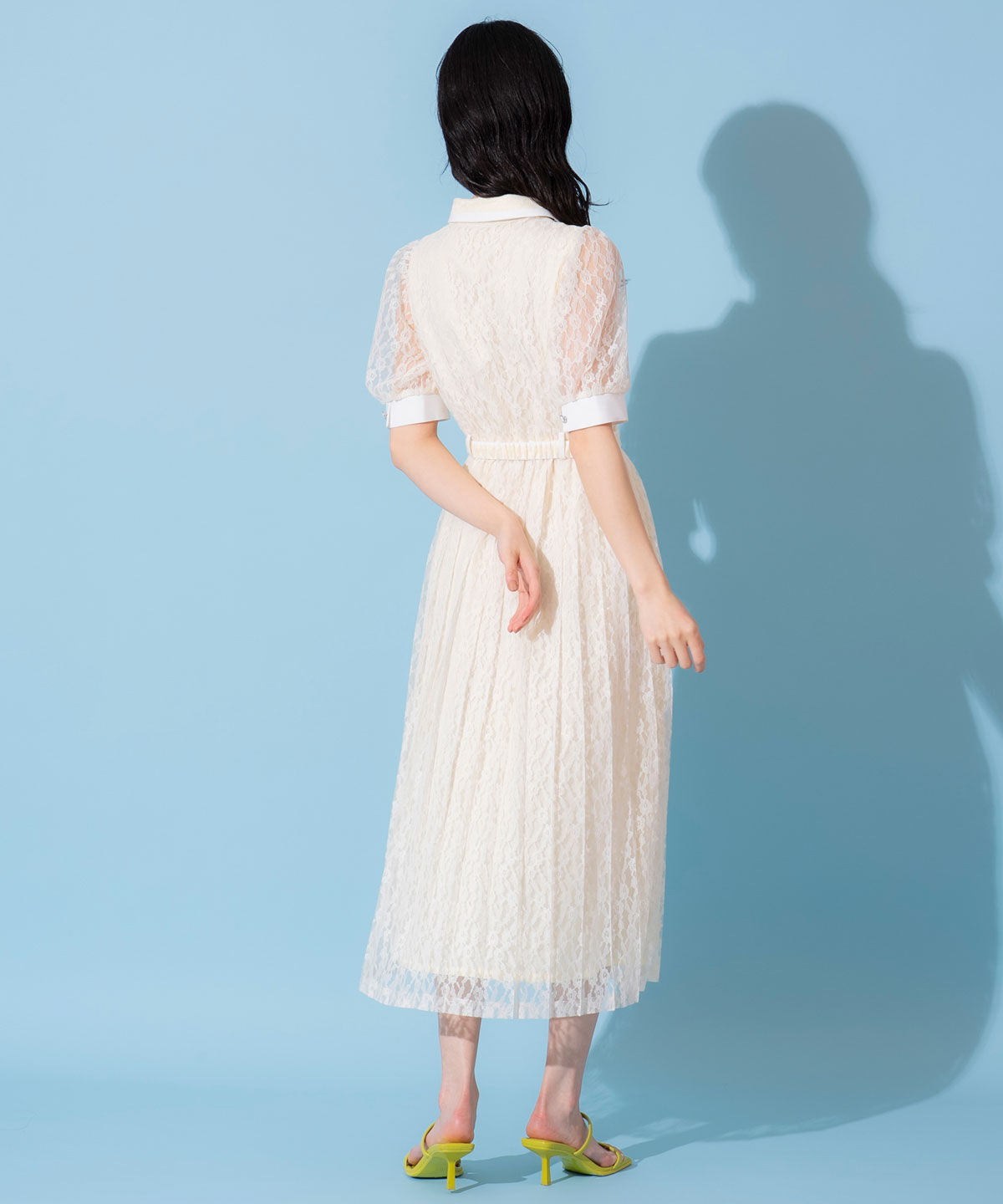 REDYAZEL「バイカラーレースプリーツワンピース」|ワンピース|