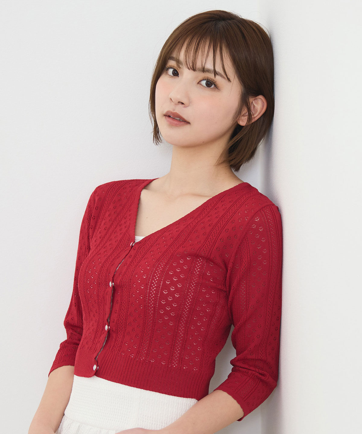 REDYAZEL「レースサマーニットカーディガン」|カーディガン|