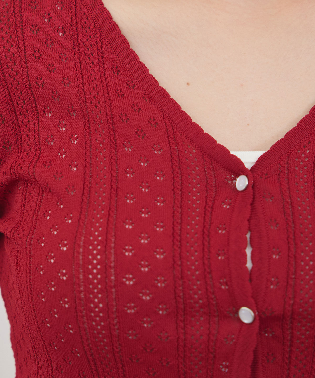 REDYAZEL「レースサマーニットカーディガン」|カーディガン|