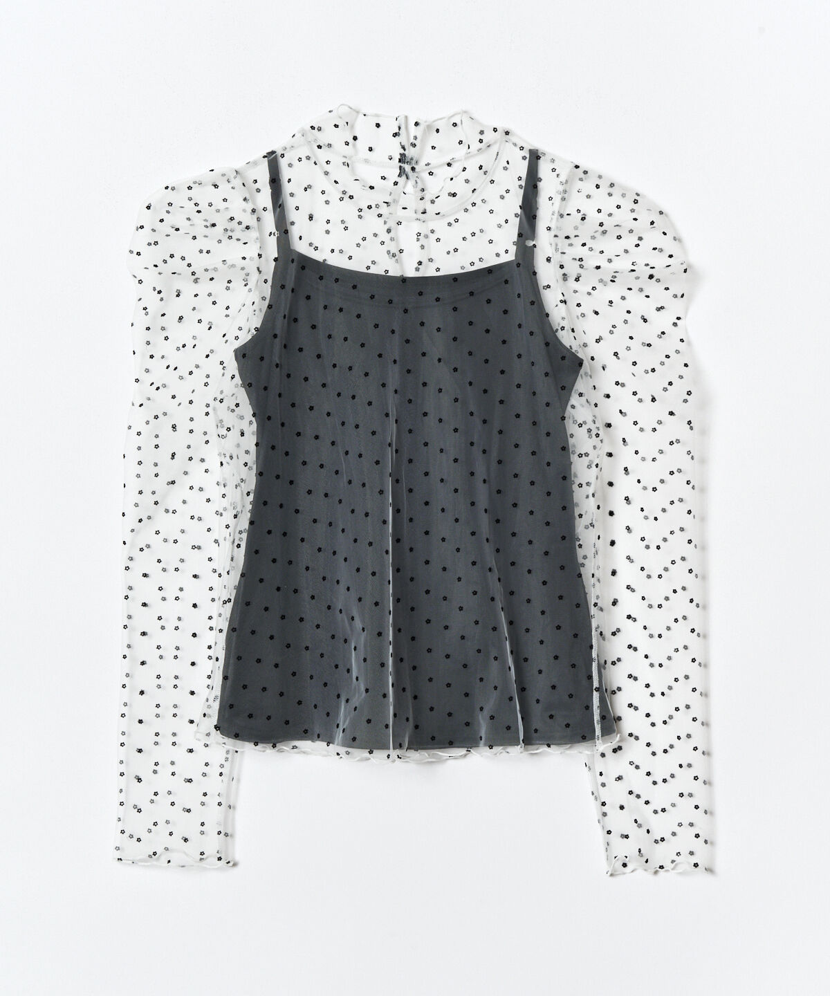 REDYAZEL「フラワーフロッキーチュールブラウス」|シャツ・ブラウス|