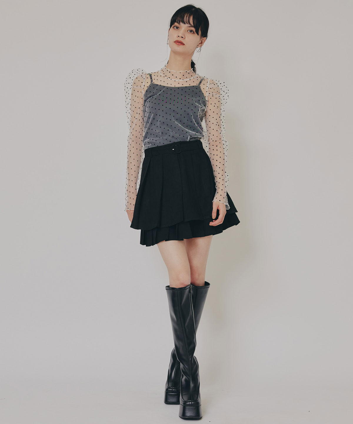 REDYAZEL「フラワーフロッキーチュールブラウス」|シャツ・ブラウス|