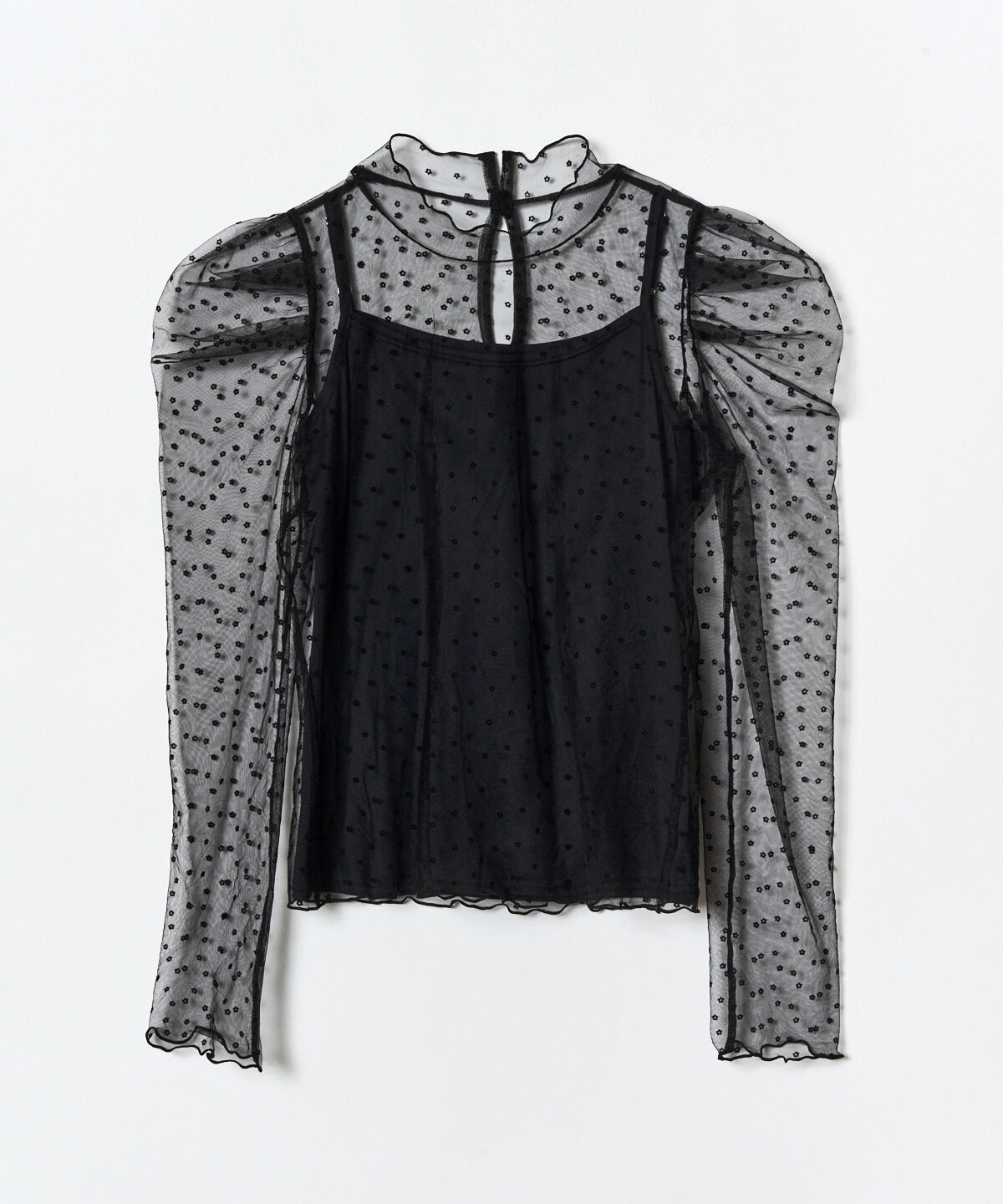 REDYAZEL「フラワーフロッキーチュールブラウス」|シャツ・ブラウス|