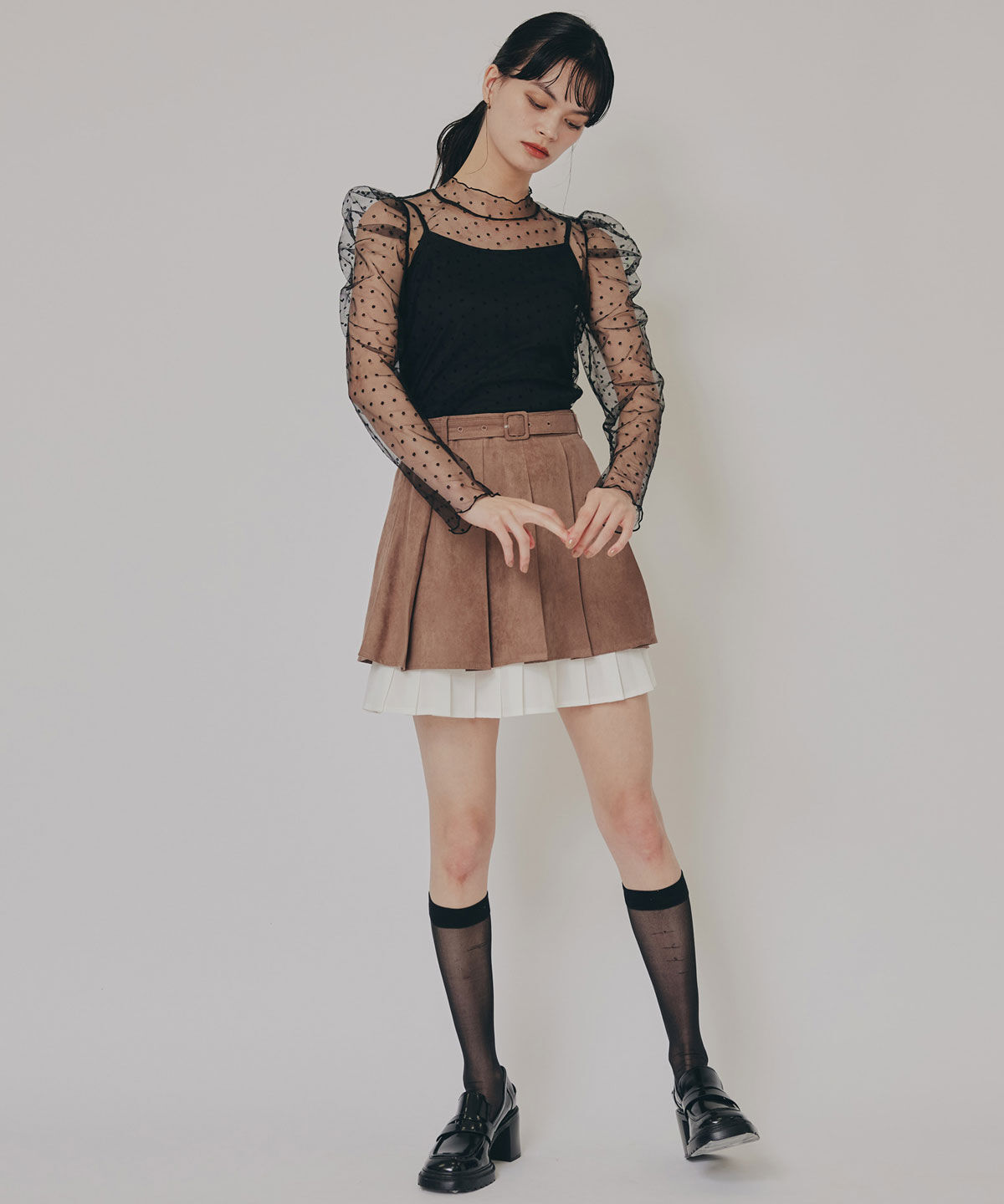 REDYAZEL「フラワーフロッキーチュールブラウス」|シャツ・ブラウス|