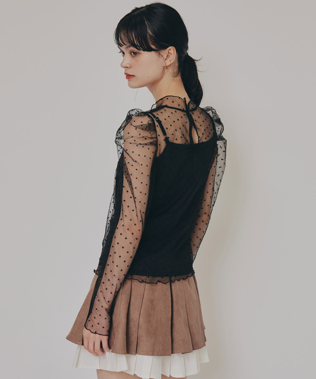 REDYAZEL「フラワーフロッキーチュールブラウス」|シャツ・ブラウス|