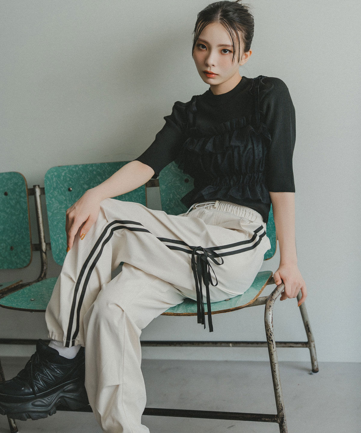 REDYAZEL「サイドリボンラインパラシュートパンツ」|その他|