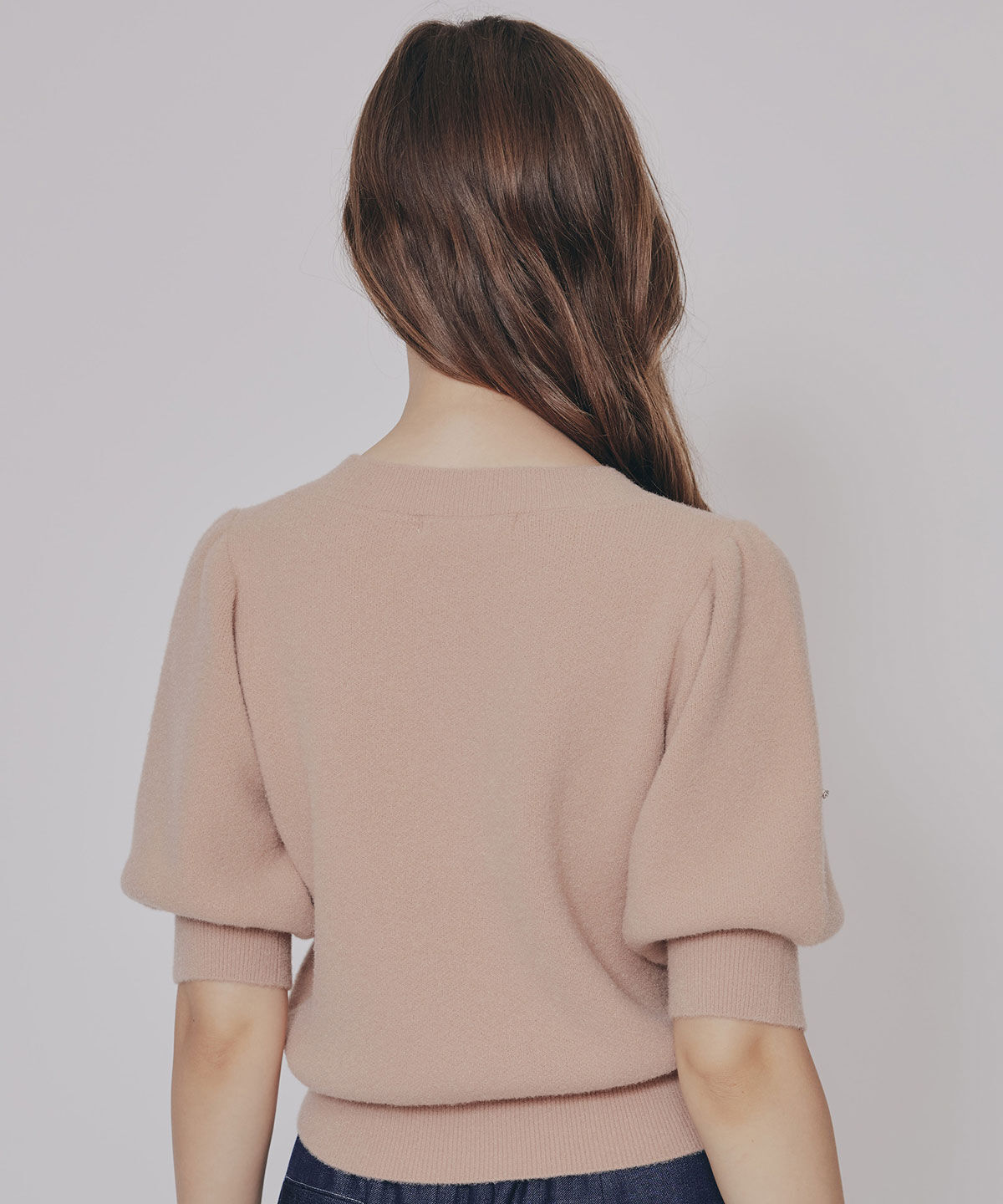 REDYAZEL「ビジューパフスリーブニットトップス」|ニット・セーター|